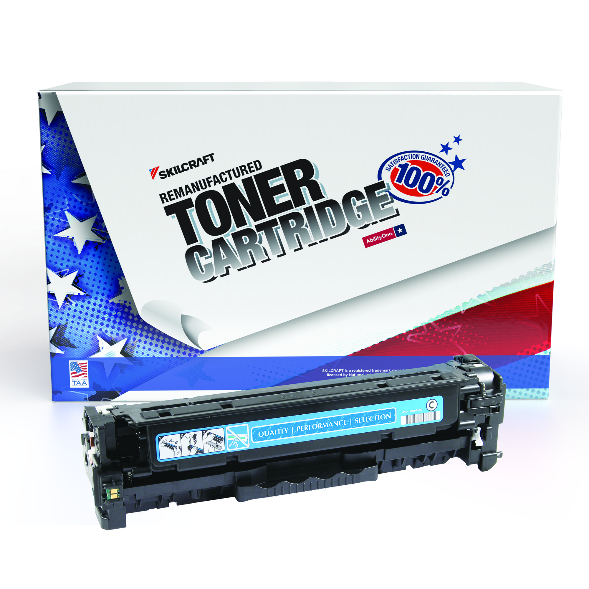 Toner Cartridge, Remanufactured, HP 312A Series, Cyan Ink - Each