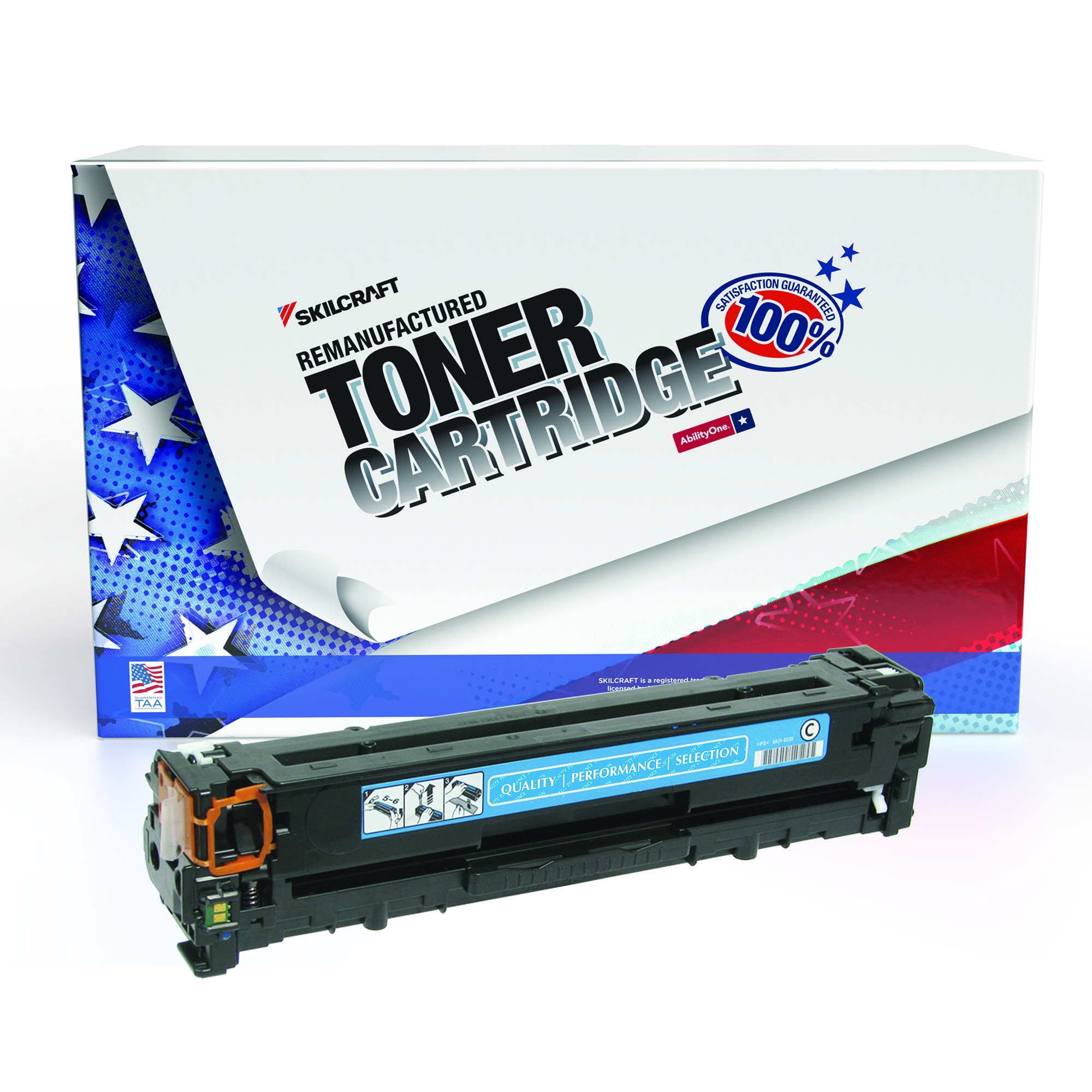 Toner Cartridge, LaserJet, Remanufactured, HP 125A Series, Cyan, Page Yield 1400 - Each