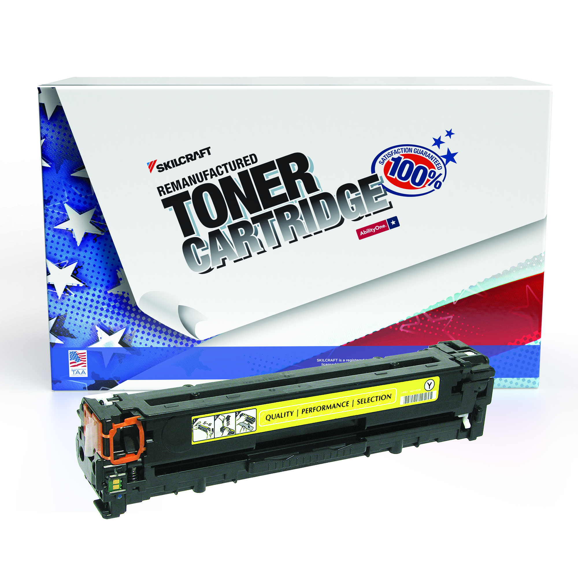 Toner Cartridge, LaserJet, Remanufactured, HP 125A Series, Yellow, Page Yield 1400 - Each