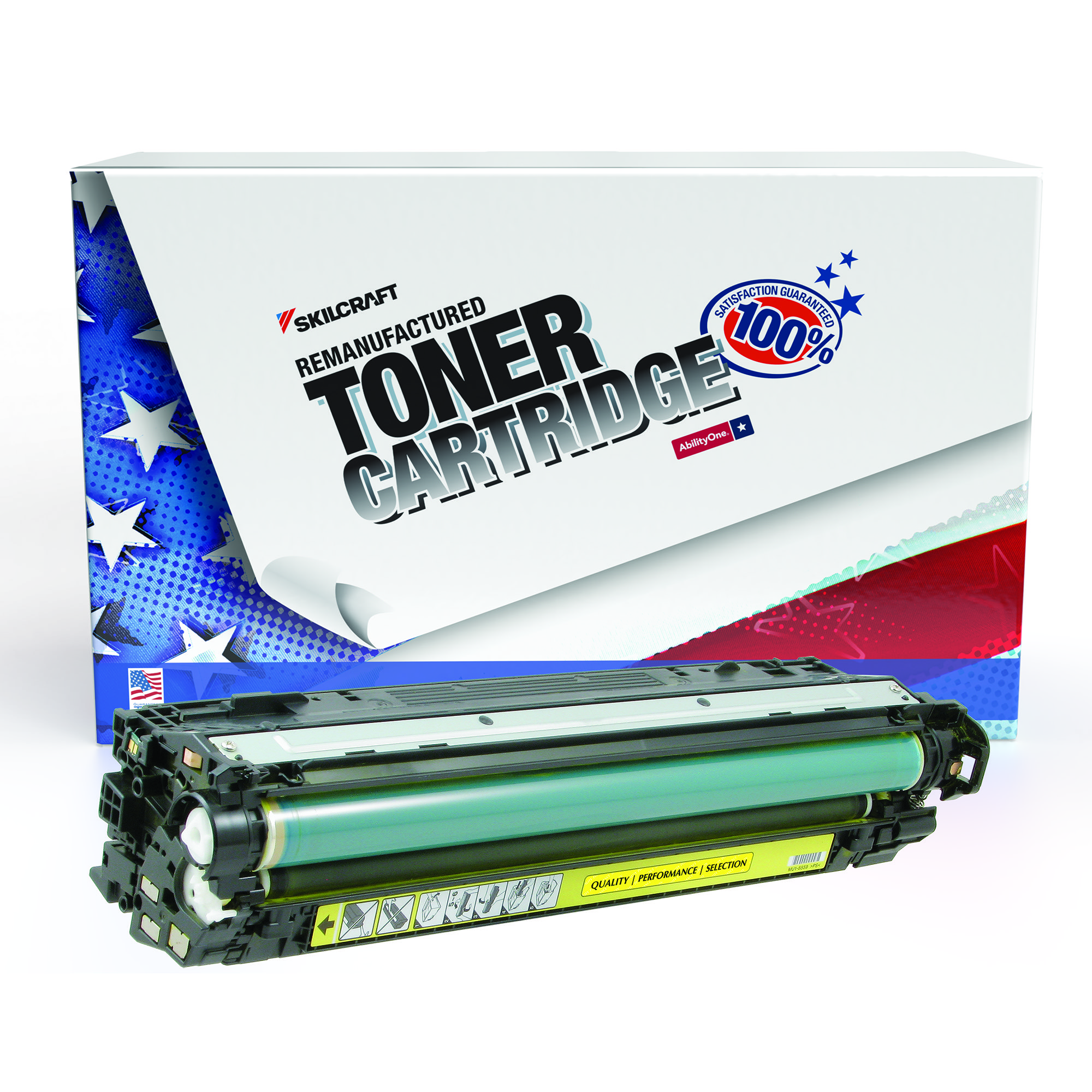 Toner Cartridge, Remanufactured, HP CE742A, Yellow - Each