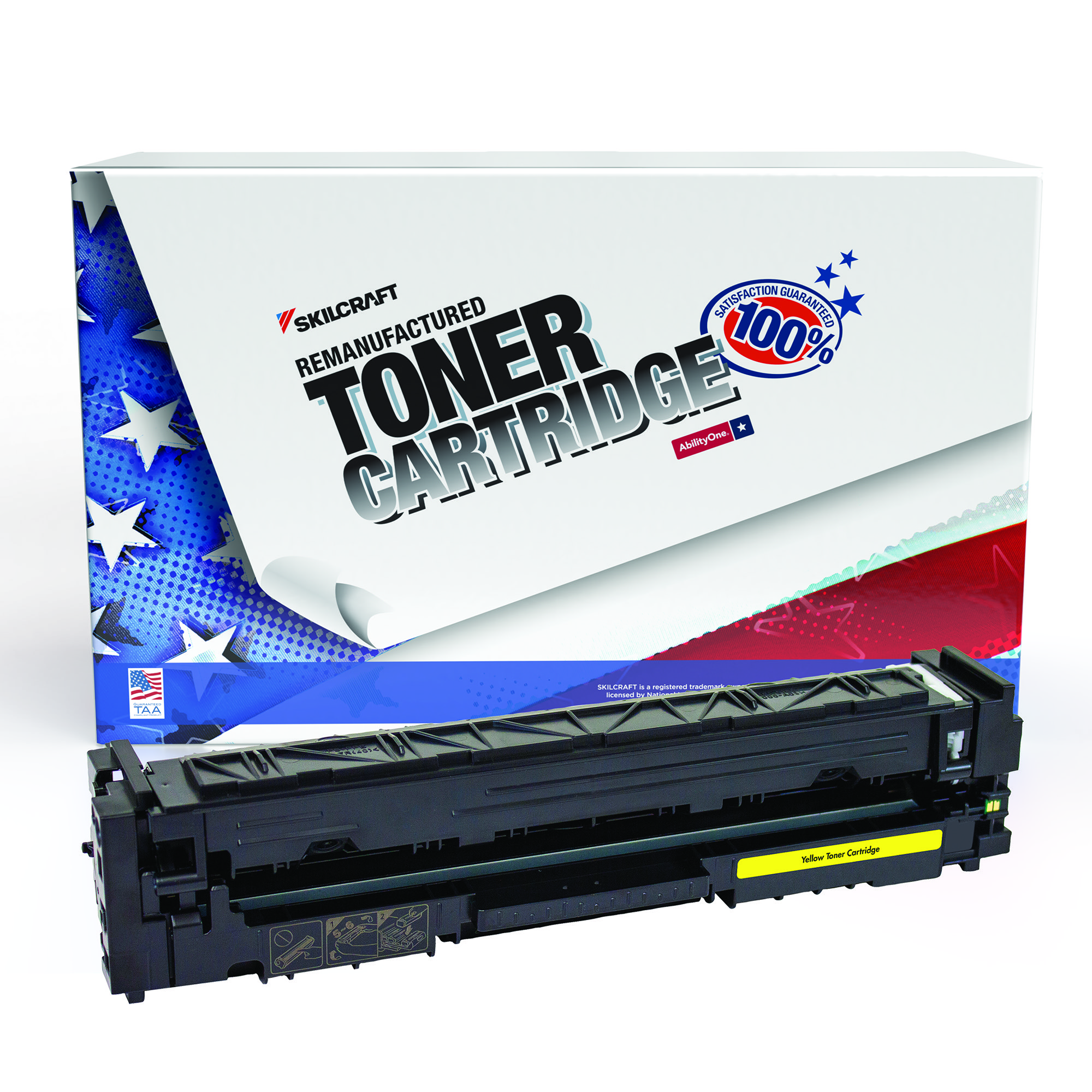 Toner Cartridge, Remanufactured, HP CF502, Yellow - Each