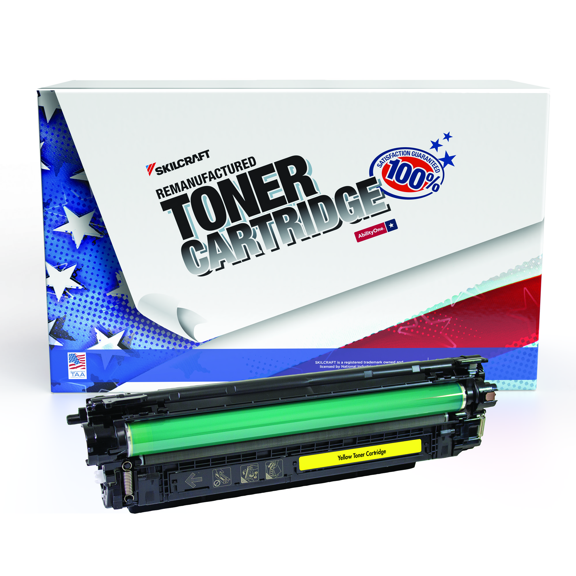 Toner Cartridge, LaserJet, Remanufactured, HP 655A Series, Yellow, Page Yield 10500 - Each