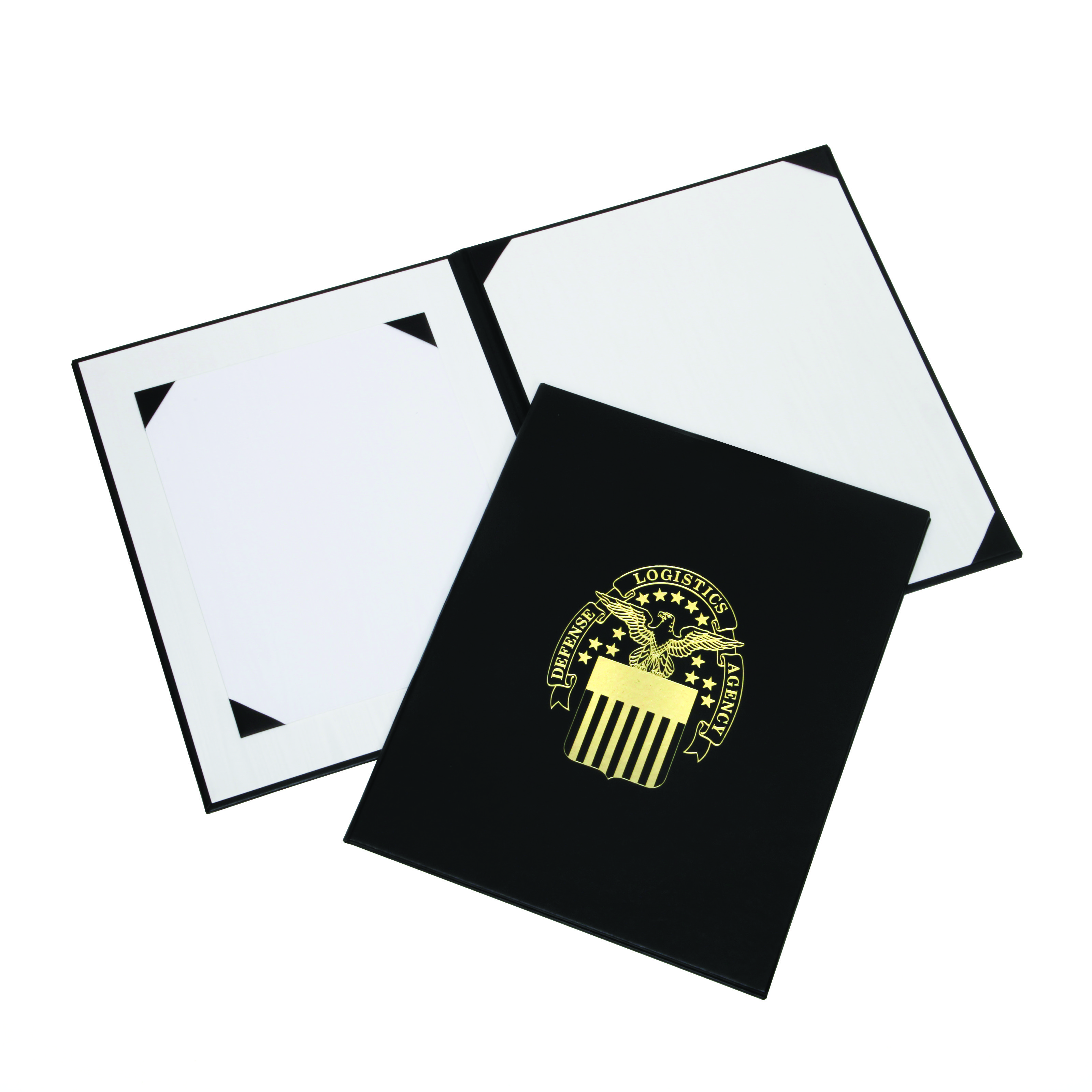 Binder, Awards Certificate, Gold DLA Seal, Black, 11.5"x14.5" - Each