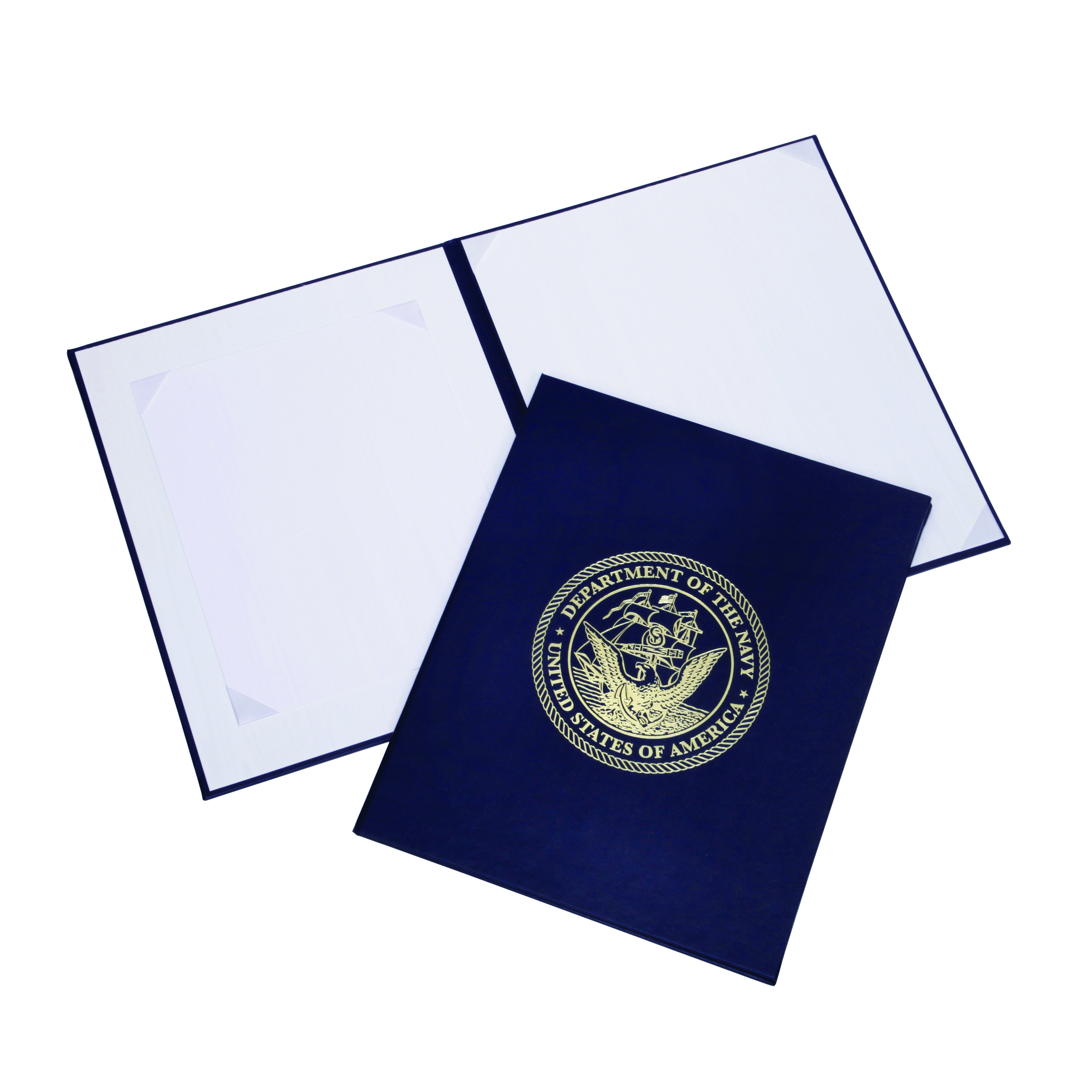 Binder, Awards Certificate, Gold Navy Seal, Blue, 11.5"x14.5" - Each