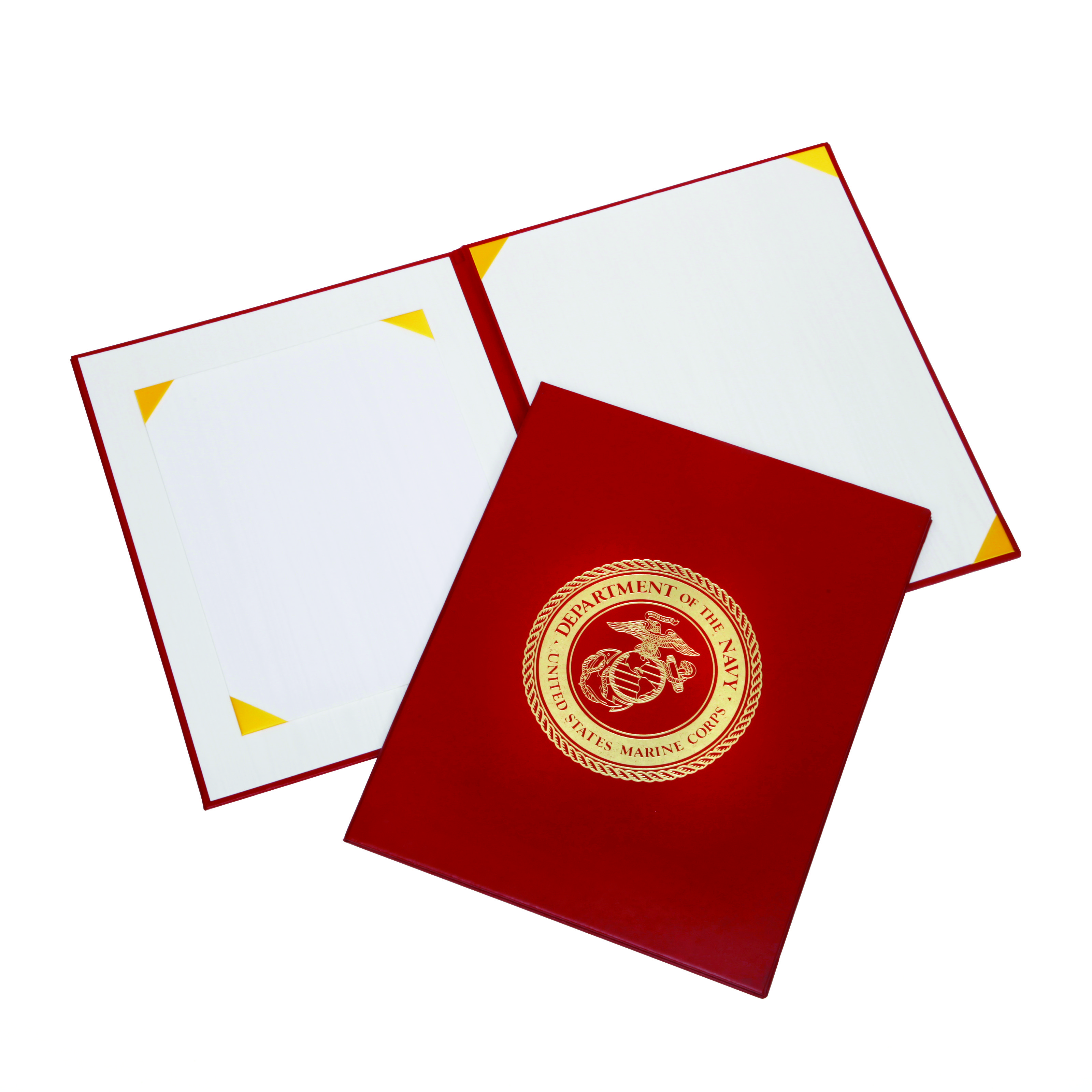 Binder, Awards Certificate, Gold USMC Seal, Red, 11.5"x14.5" - Each