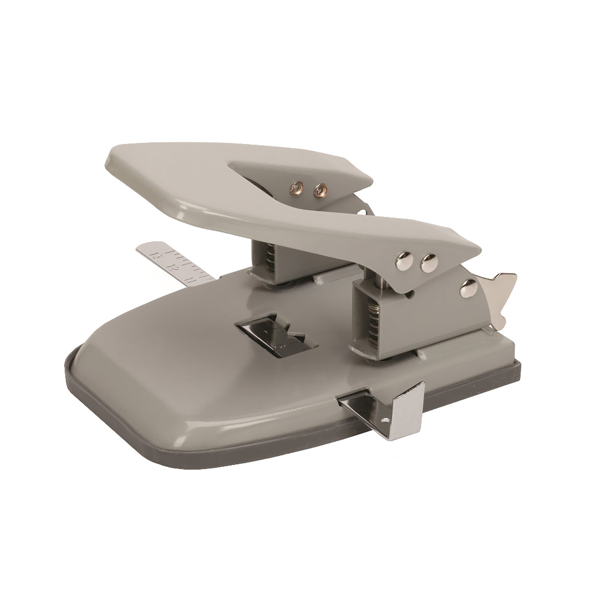 Perforator, Paper, Desk, 2-Hole, 1/4", Gray - 12/PK