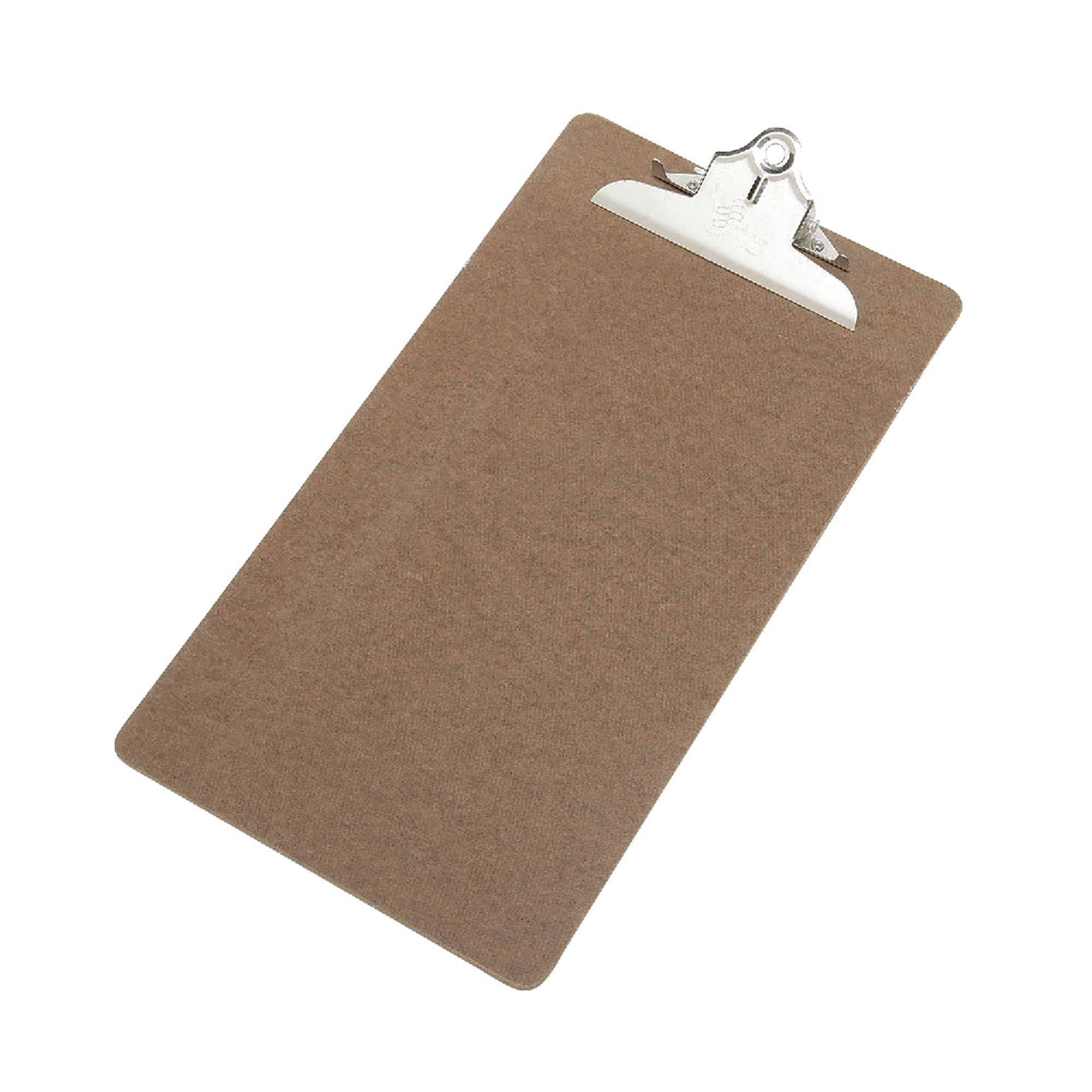 Clipboard, Composition Board, Brown, 9" x 17" - Each