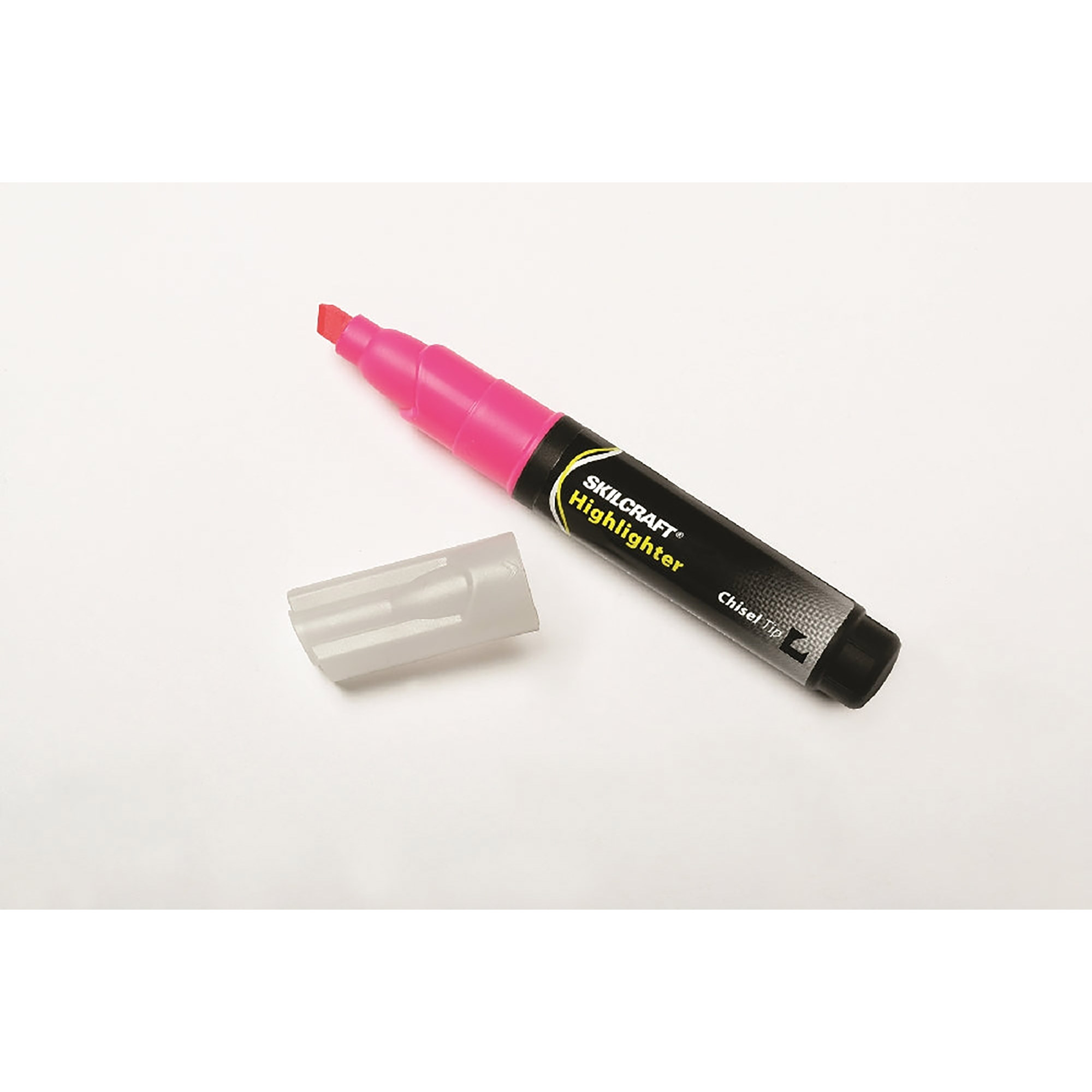 Marker, Tube Type, Highlighter, Chisel Tip, Pink - 12/PK