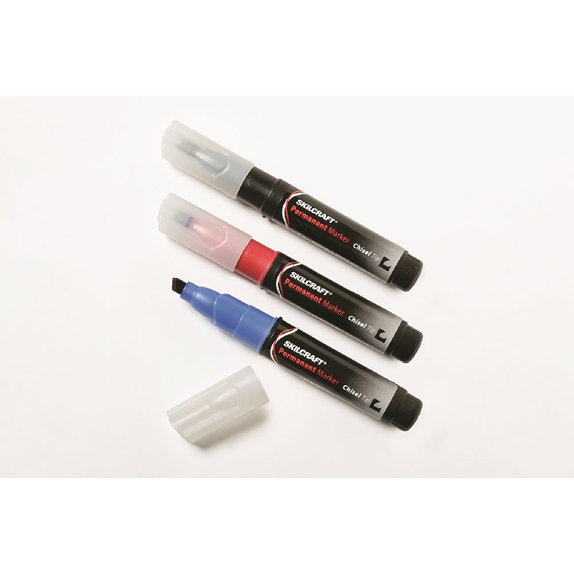 Large Permanent Marker - Chisel Tip - Black, Blue & Red Ink