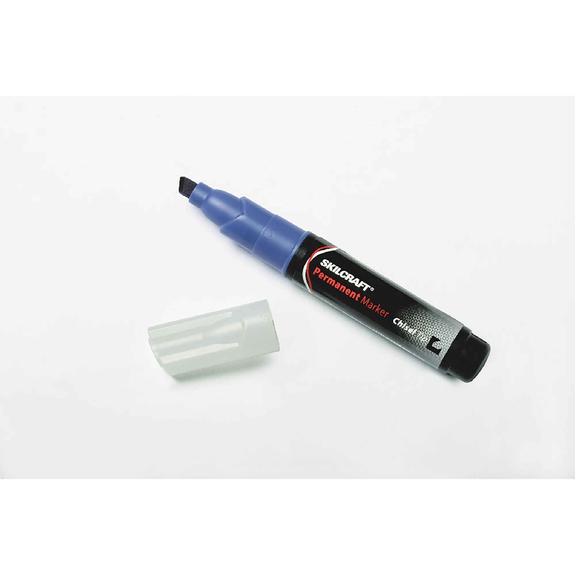 Permanent Marker, Tube Type, Chisel Tip, Blue - 12/PK