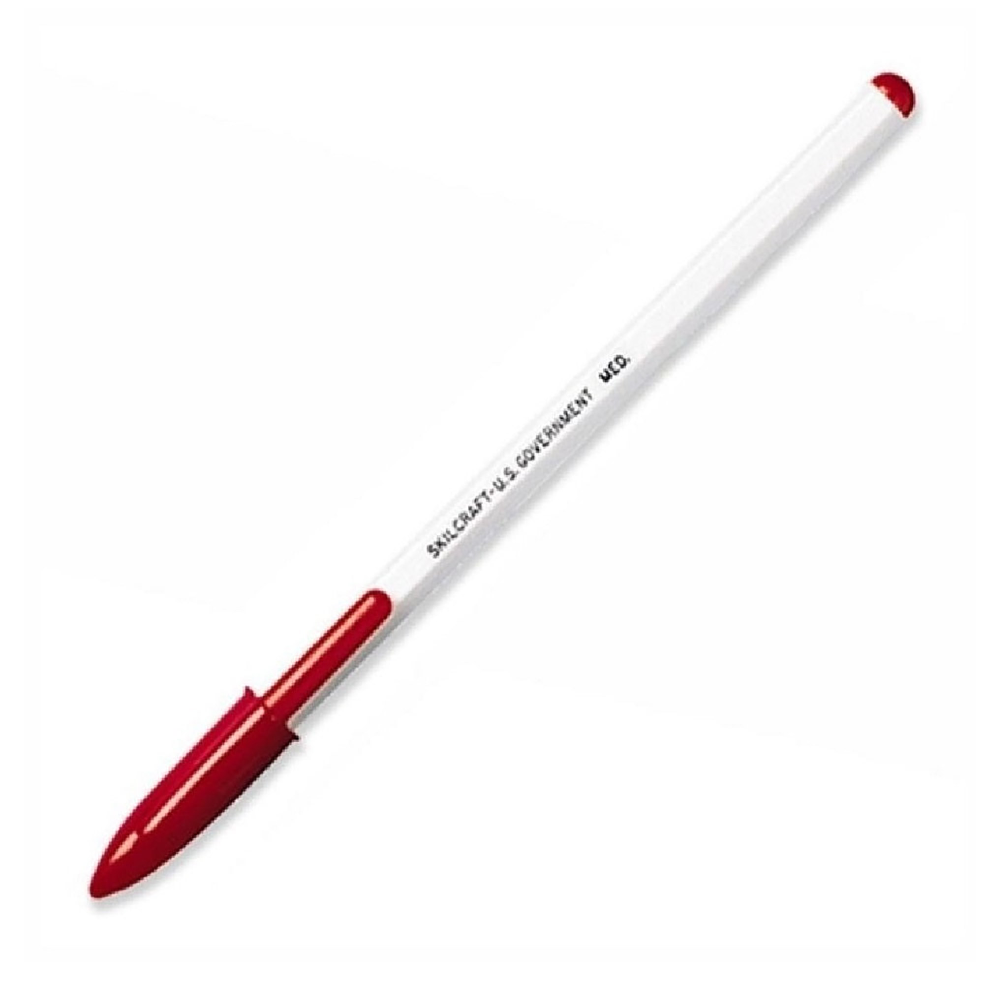 Pen, Ballpoint, Stick, Hexagonal Barrel, Red, Medium Point - 12/PK
