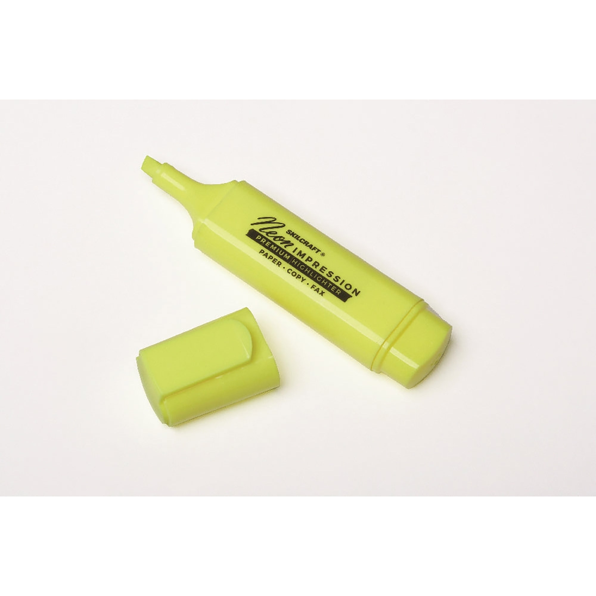 Markers, Highlighter, Flat Barrel, Chisel Tip, Neon Yellow - 12/PK