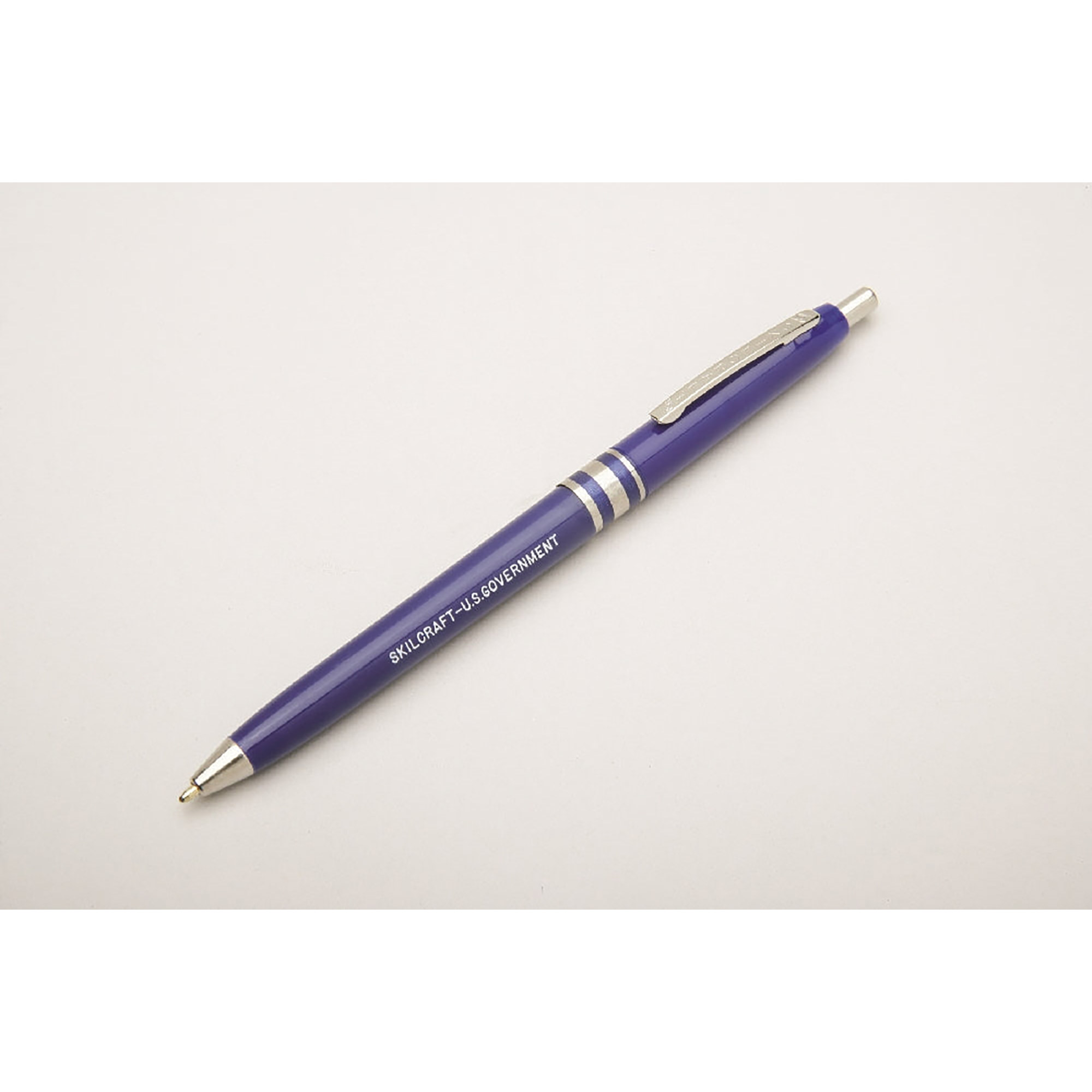 Pen, Ballpoint, Retractable, "U.S. Government", Blue, Medium Point - 12/PK