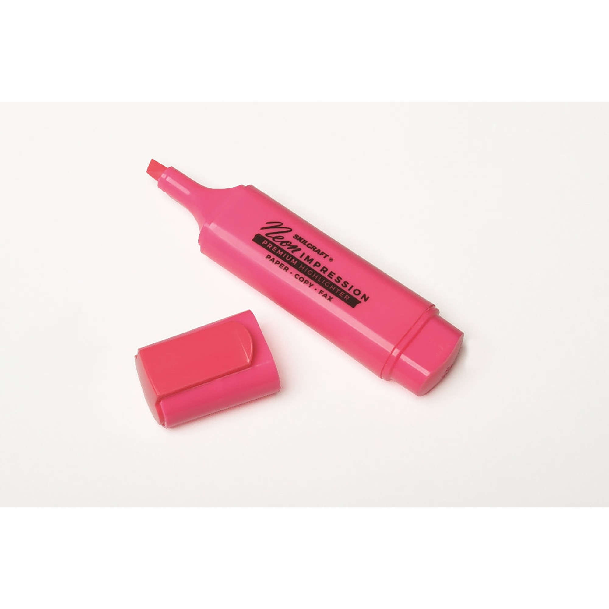 Markers, Highlighter, Flat Barrel, Chisel Tip, Neon Pink - 12/PK