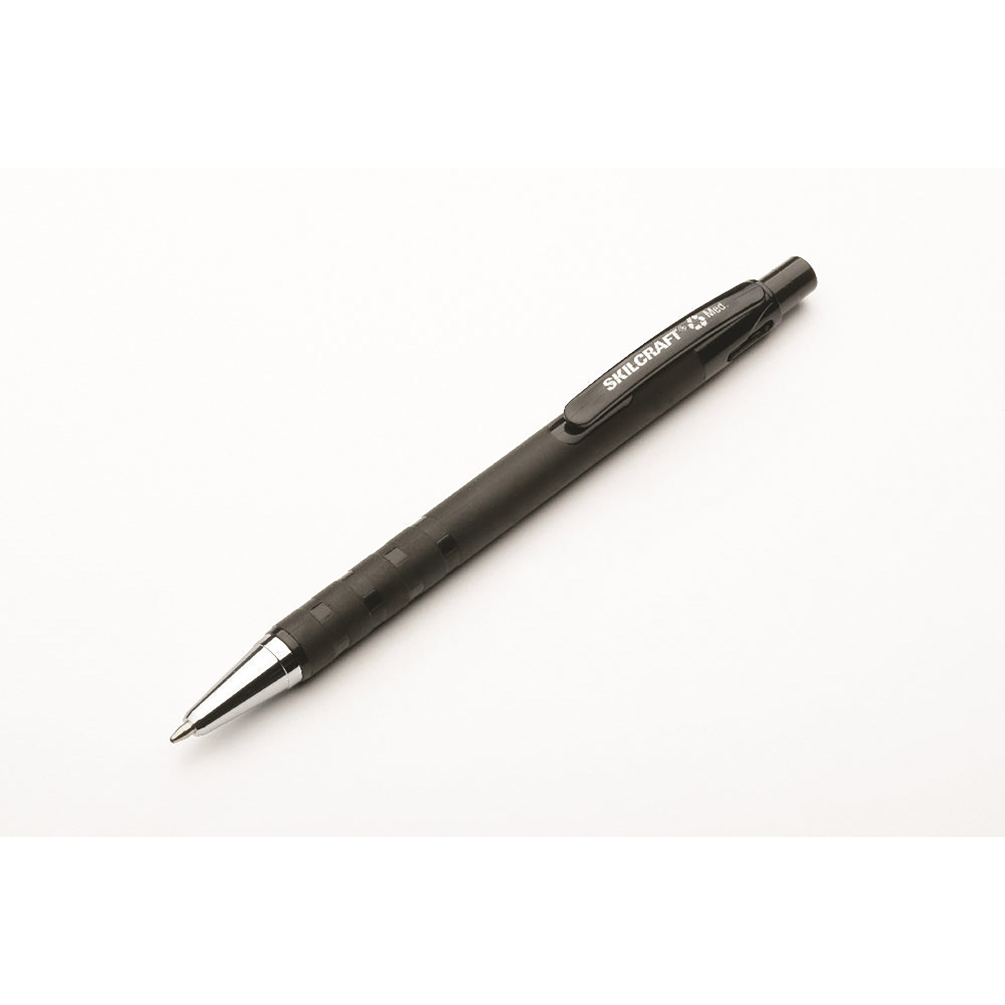 Pen, Ballpoint, Rubberized, Retractable, Refillable, Black, Medium Point - 12/PK
