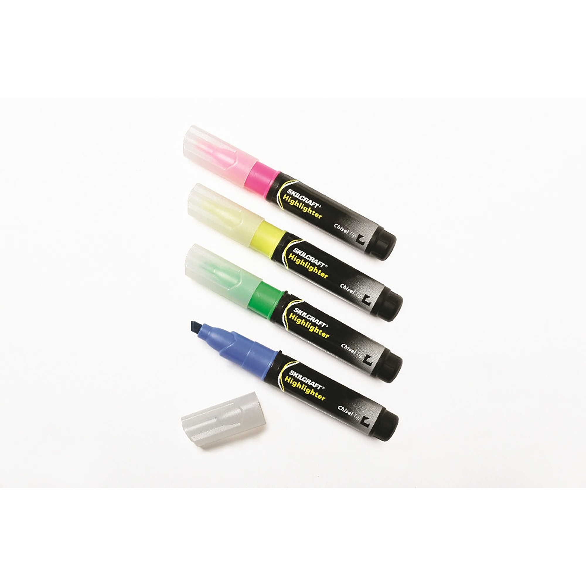 Marker Set, Tube Type, Highlighter, Chisel Tip, 4 Colors