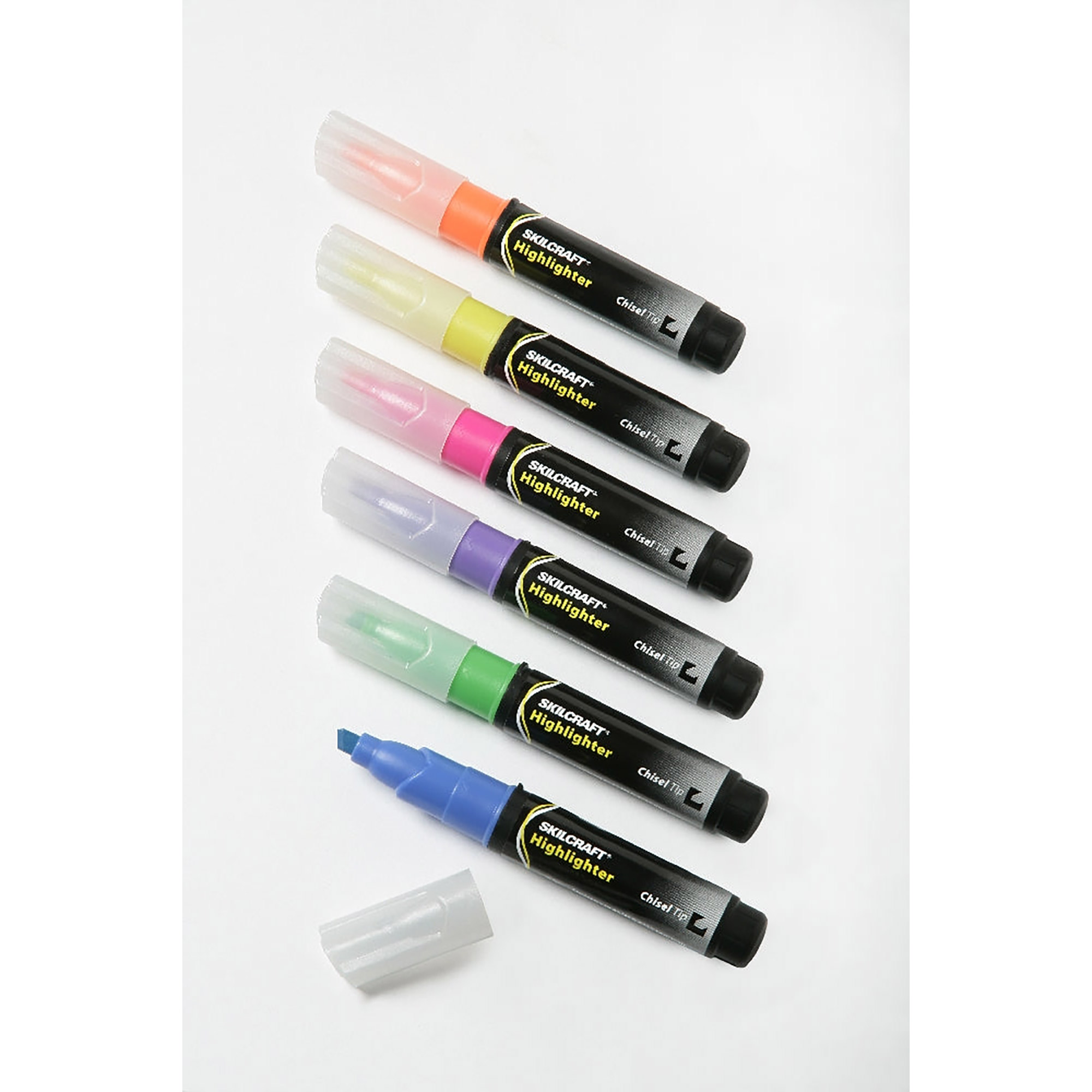 Marker Set, Tube Type, Highlighter, Chisel Tip, 6 Colors