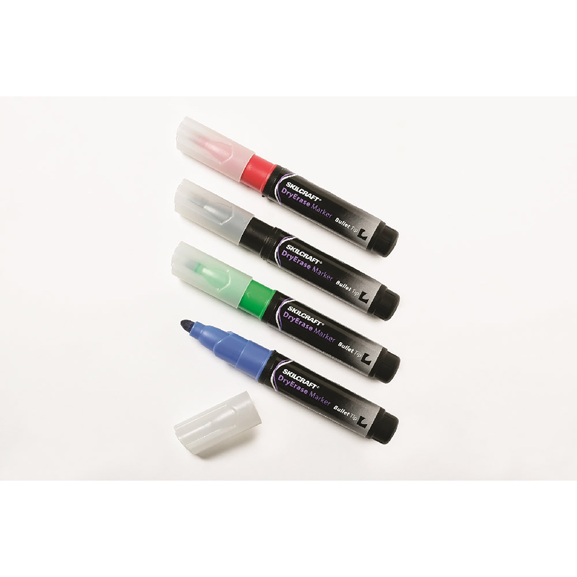 Marker Set, Dry Erase, Tube Type, Bullet Tip, 4 Colors