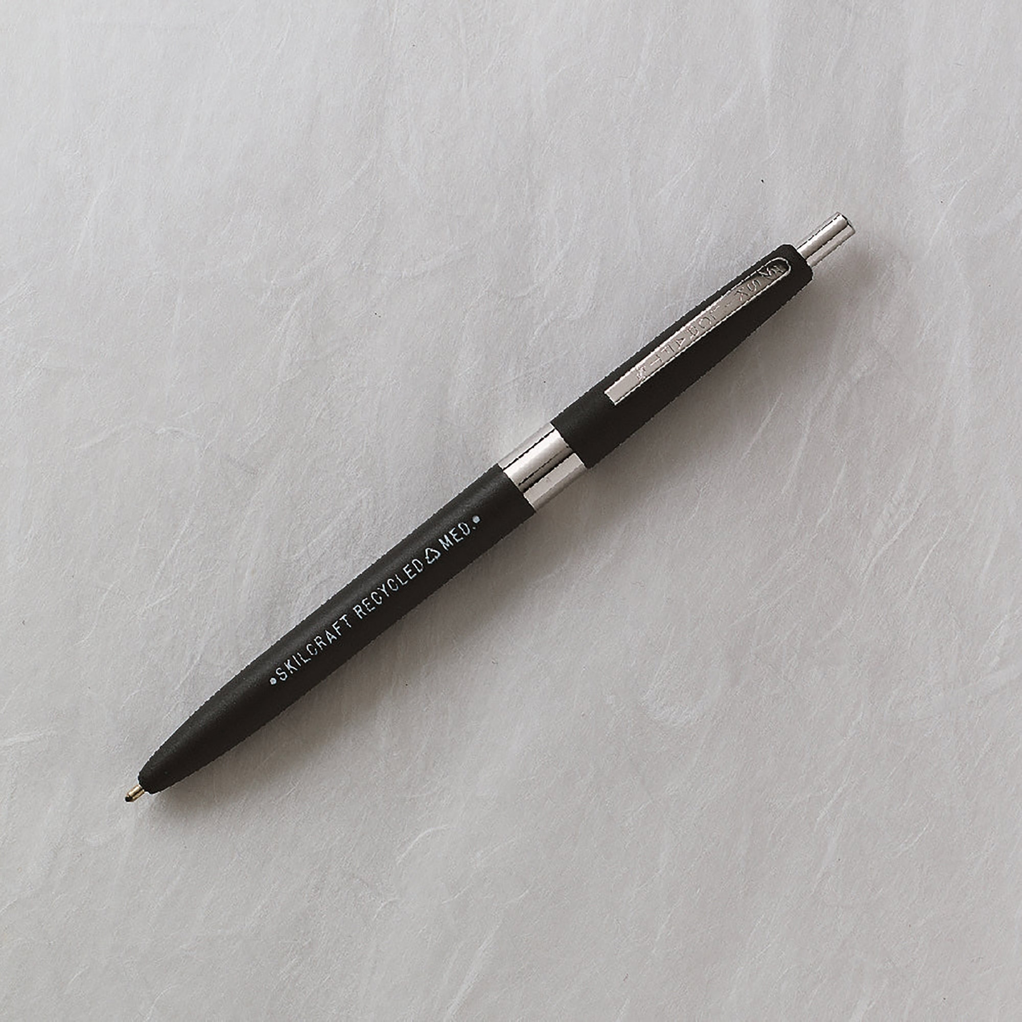 Pen, Ballpoint, Retractable, Recycled, "Recycled", Black, Medium Point - 12/PK