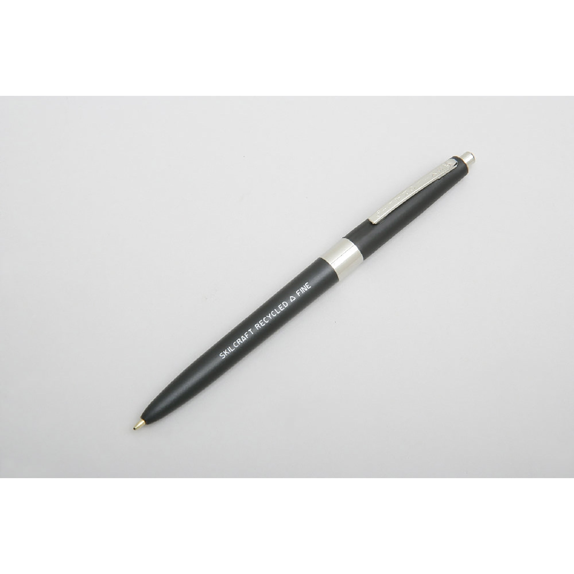 Pen, Ballpoint, Retractable, Recycled, "Recycled", Black, Fine Point - 12/PK