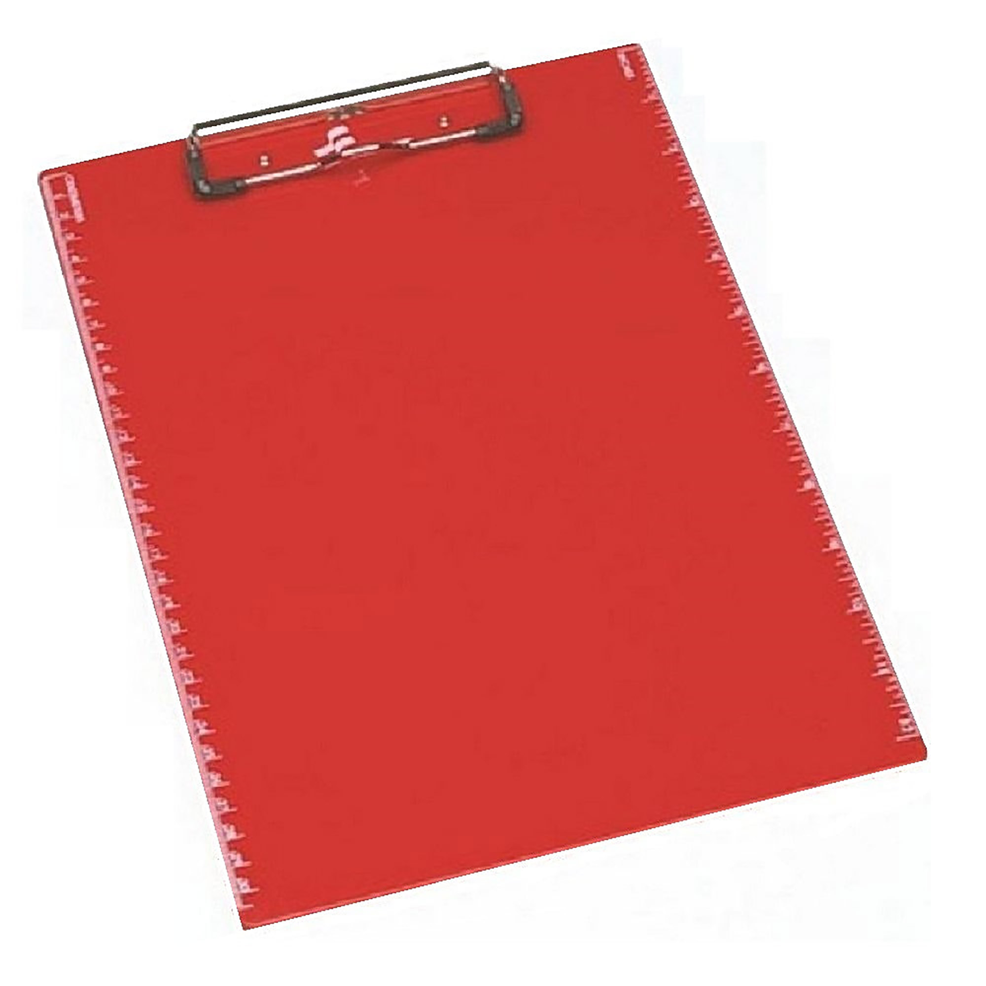 Clipboard, Plastic, Recycled, Red with Ruler, 9" x 12" - Each