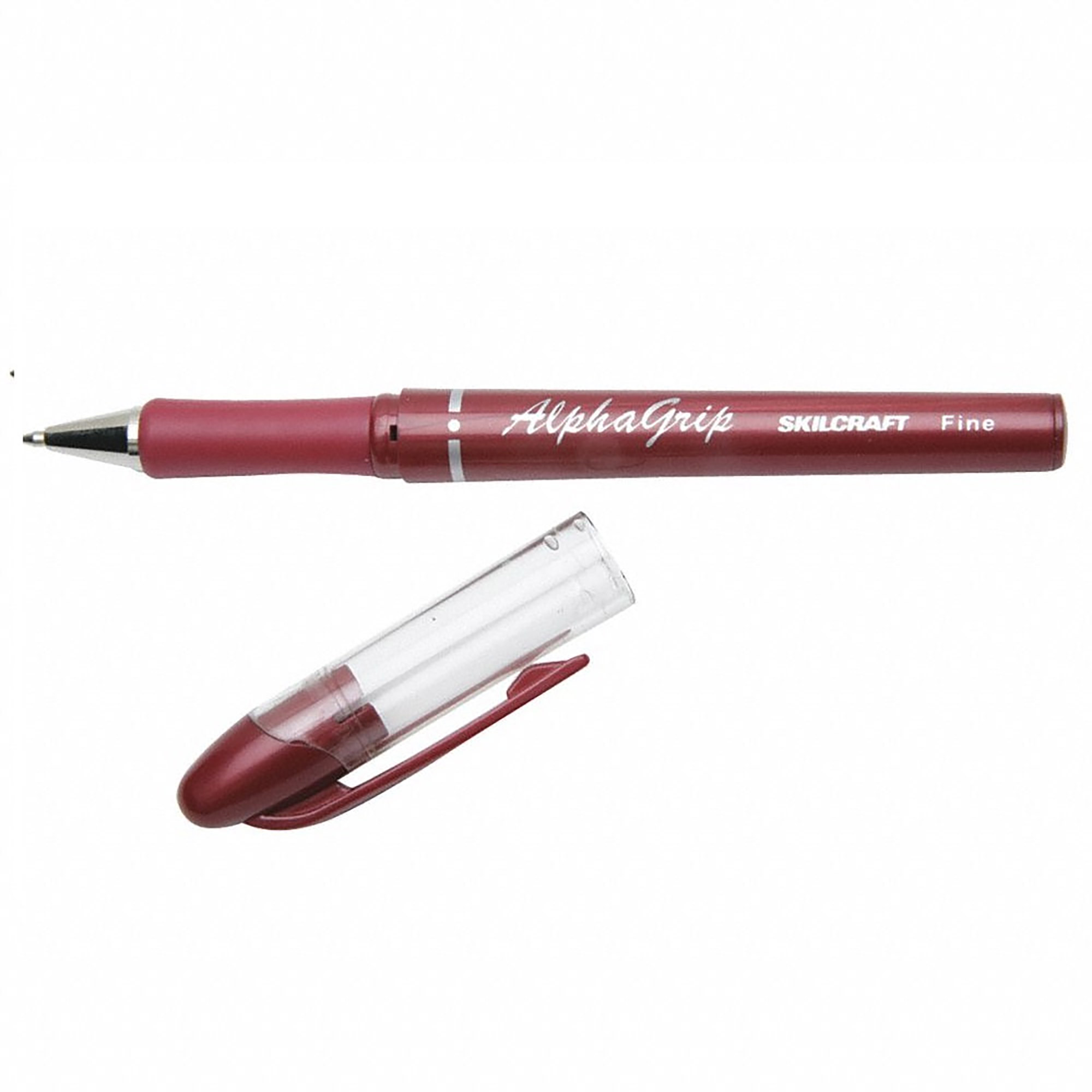 Pen, Ballpoint, Ergonomic, Refillable, Red, Fine Point - 12/PK
