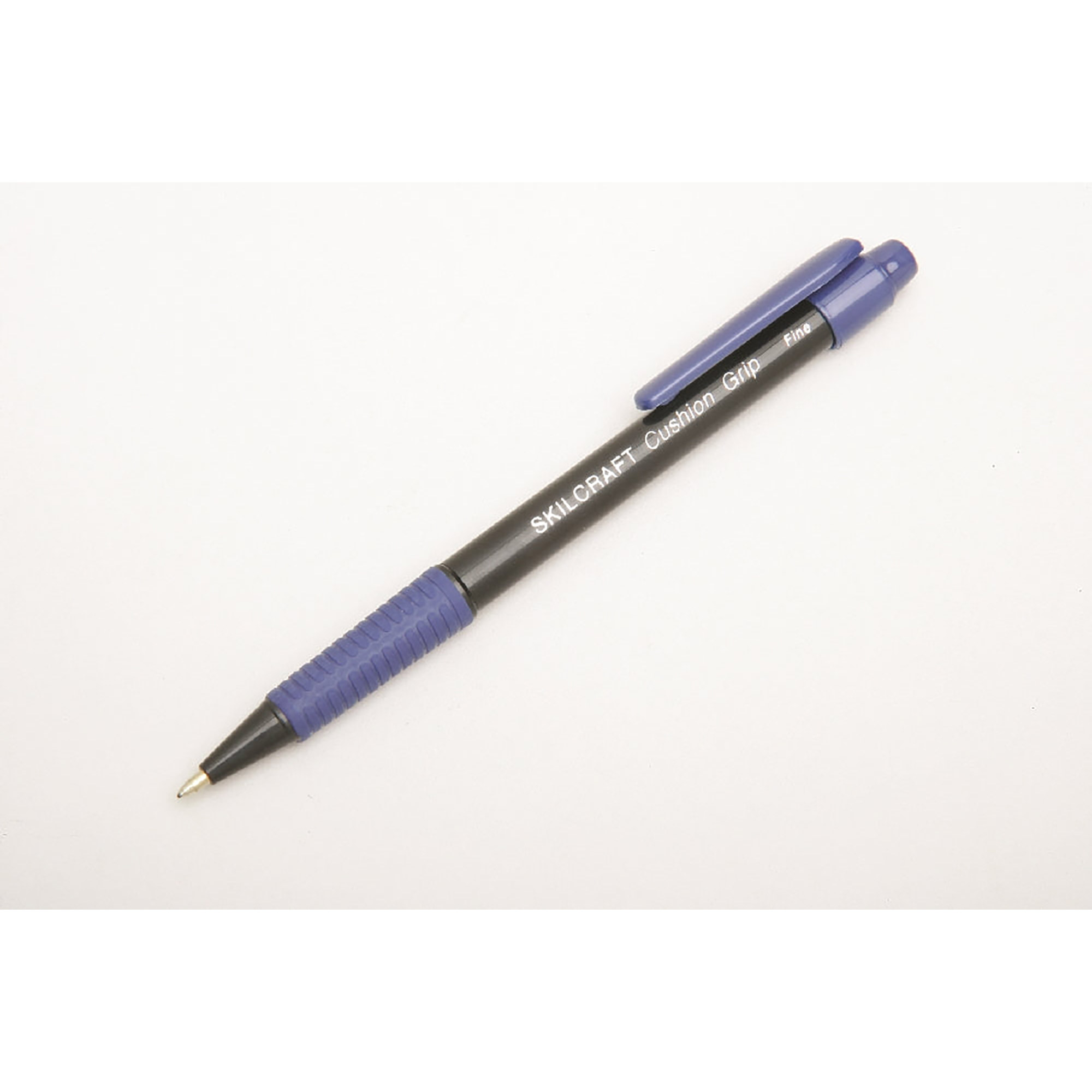 Pen, Ballpoint, Retractable, Cushion Grip, Blue, Fine Point - 12/PK