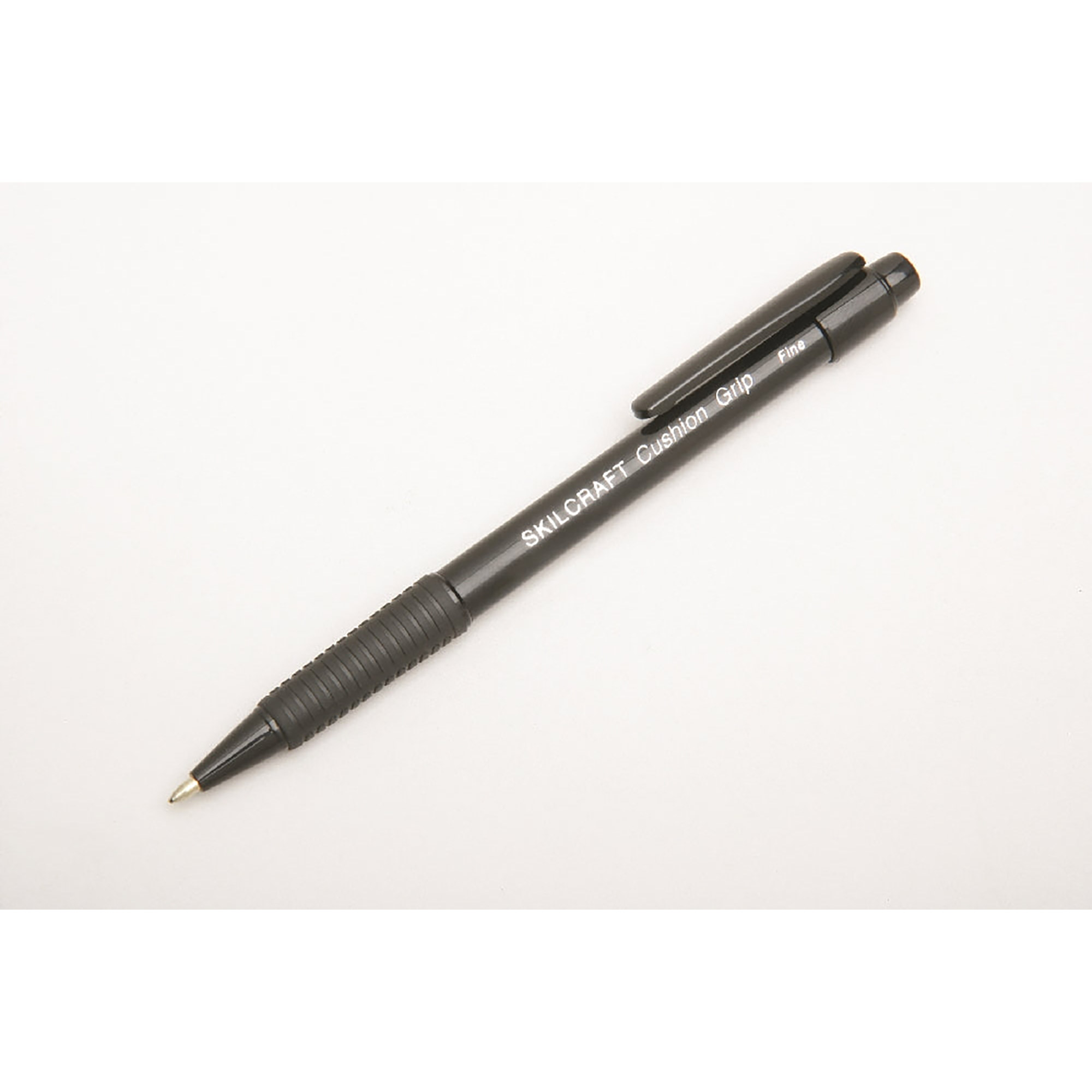Pen, Ballpoint, Retractable, Cushion Grip, Black, Fine Point - 12/PK