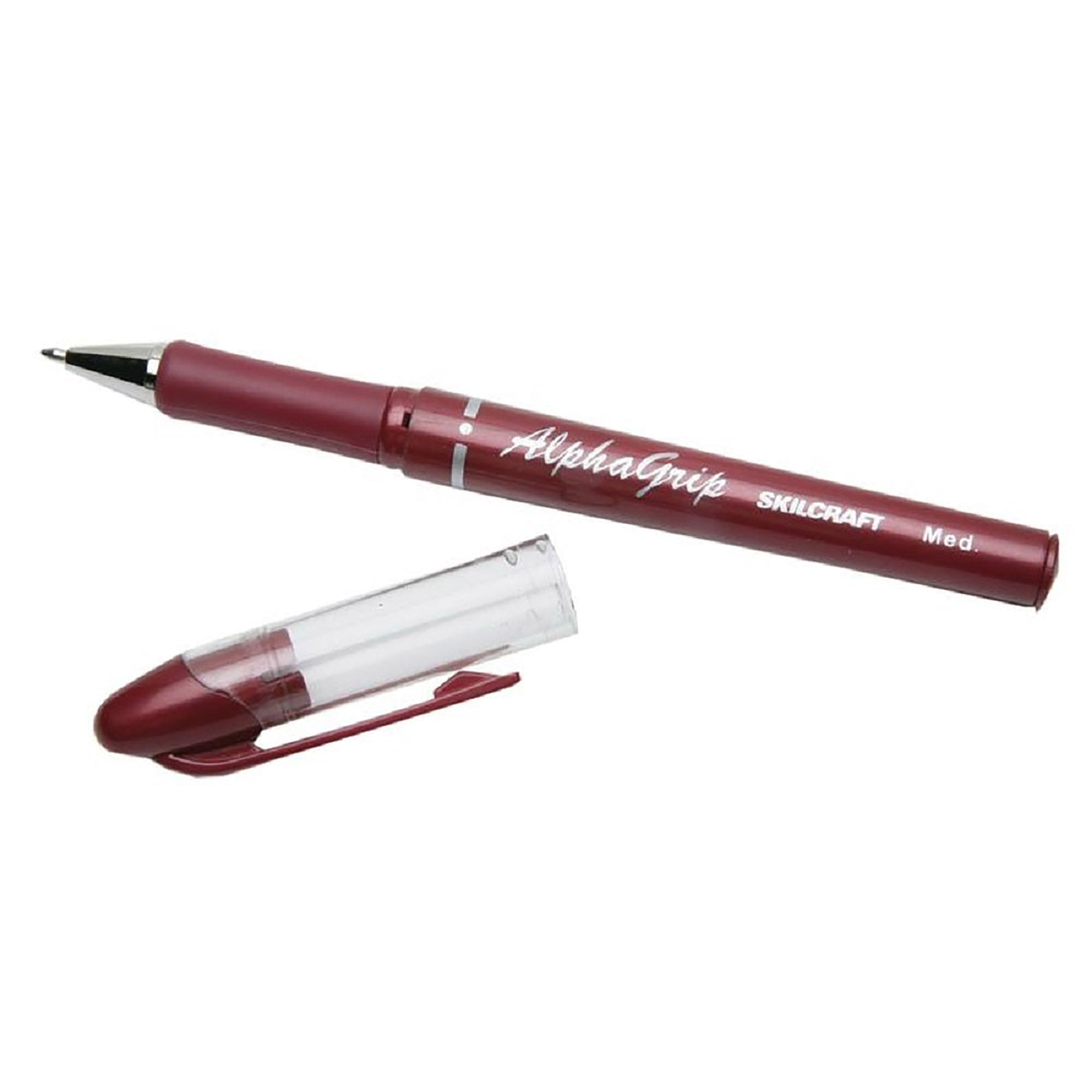 Pen, Ballpoint, Ergonomic, Refillable, Red, Medium Point - 12/PK