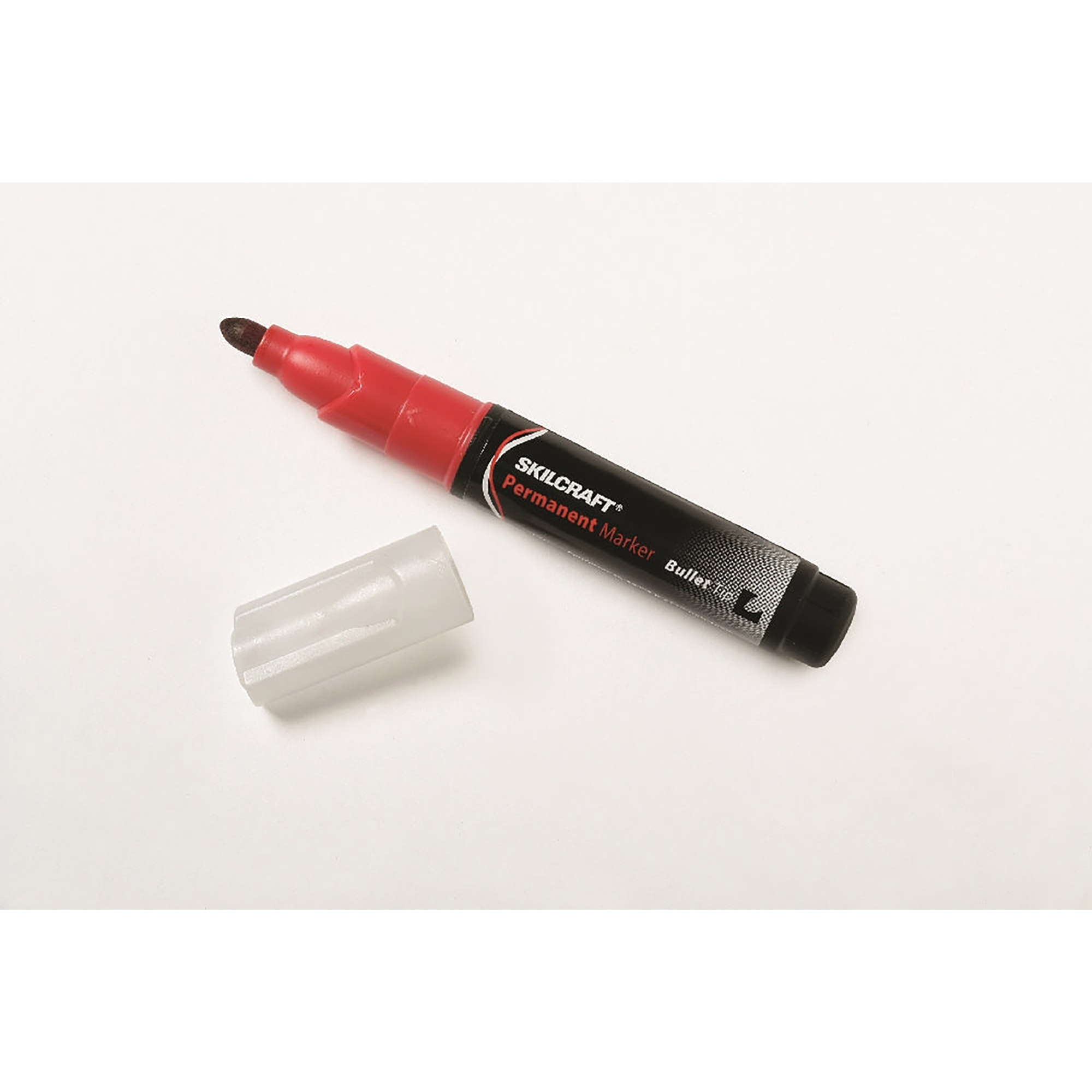 Permanent Marker, Tube Type, Bullet Tip, Red - 12/PK