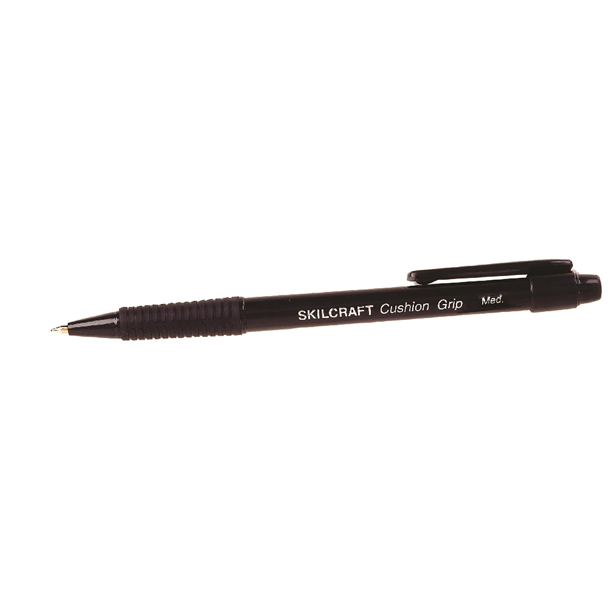 Pen, Ballpoint, Retractable, Cushion Grip, Black, Medium Point - 12/PK