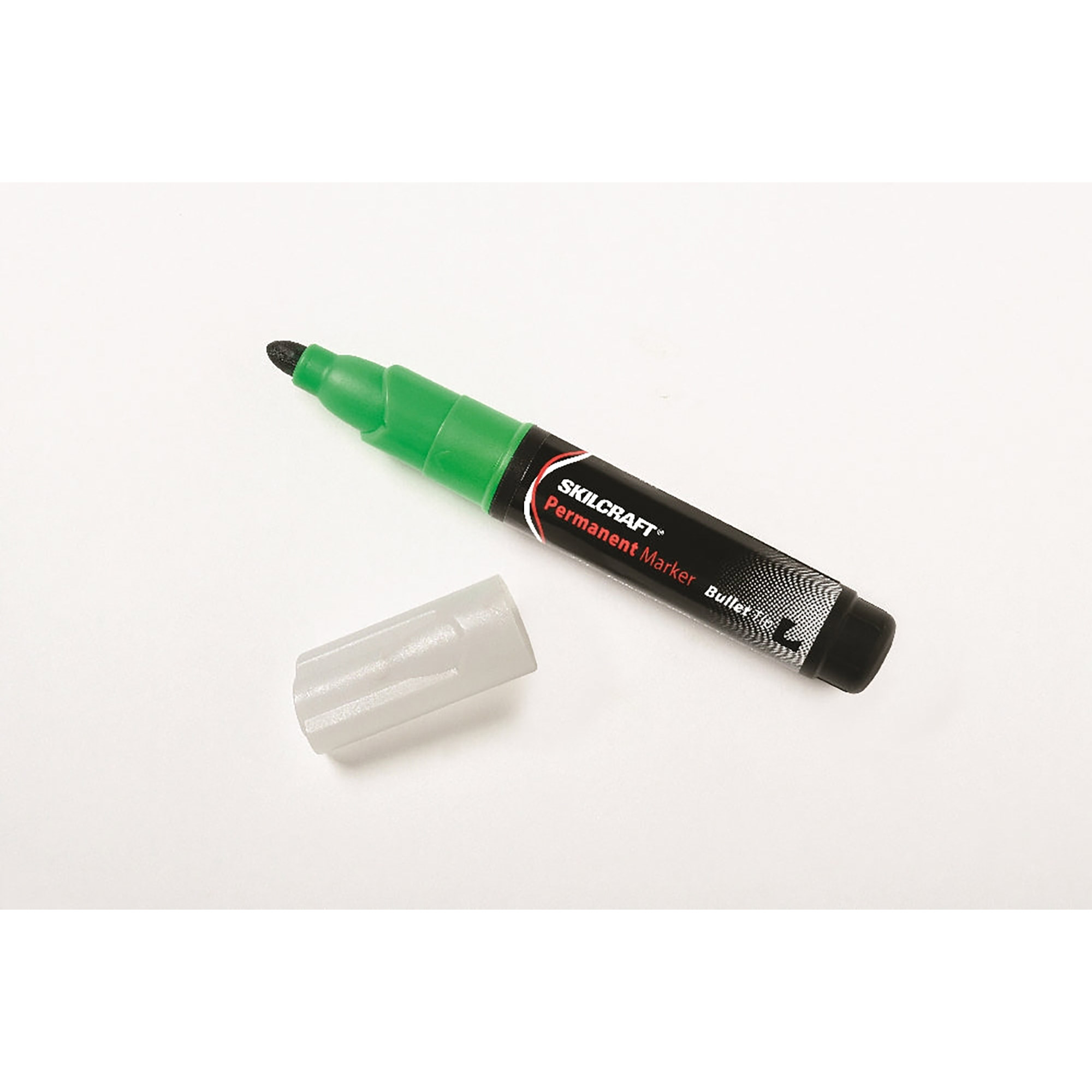 Permanent Marker, Tube Type, Bullet Tip, Green - 12/PK