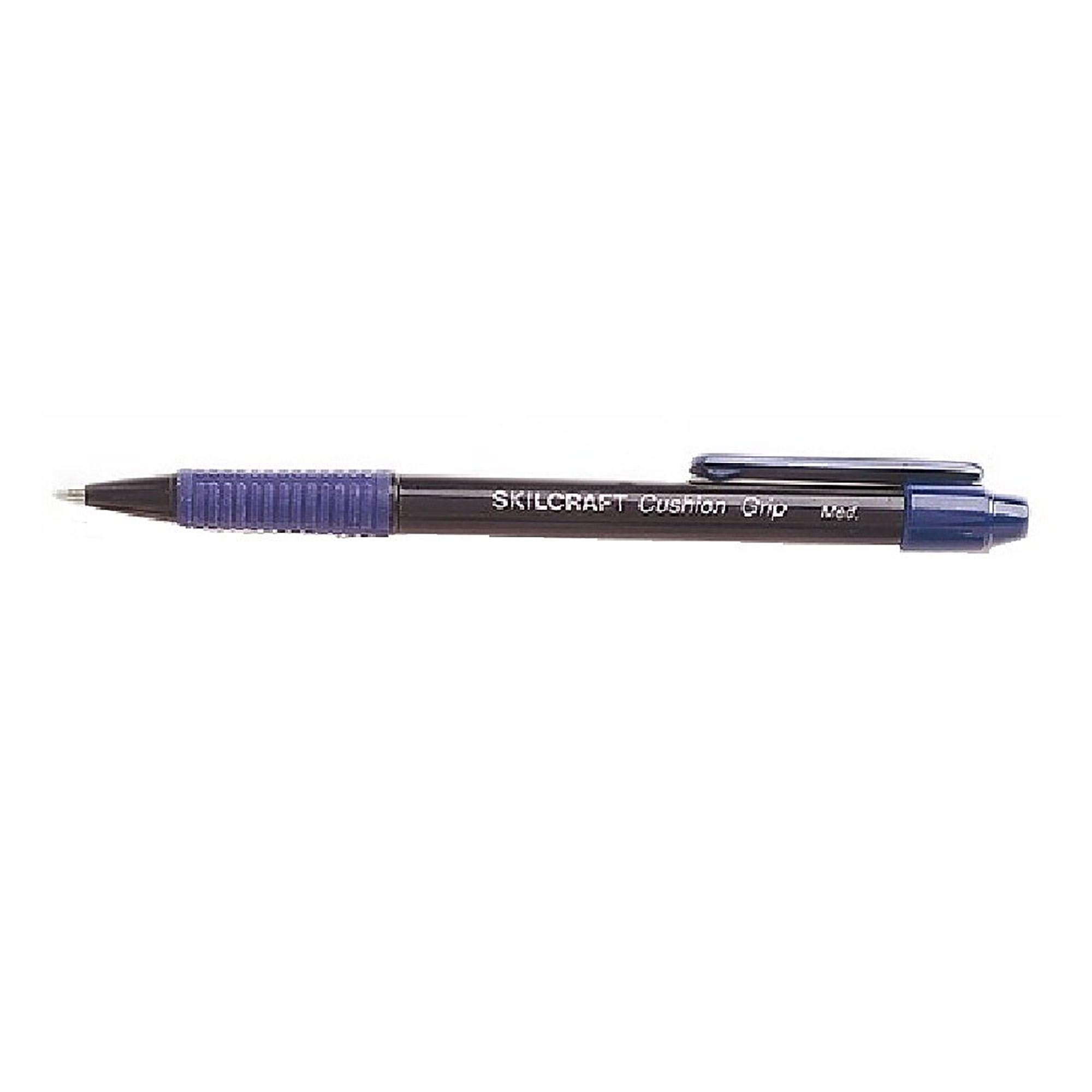 Pen, Ballpoint, Retractable, Cushion Grip, Blue, Medium Point - 12/PK