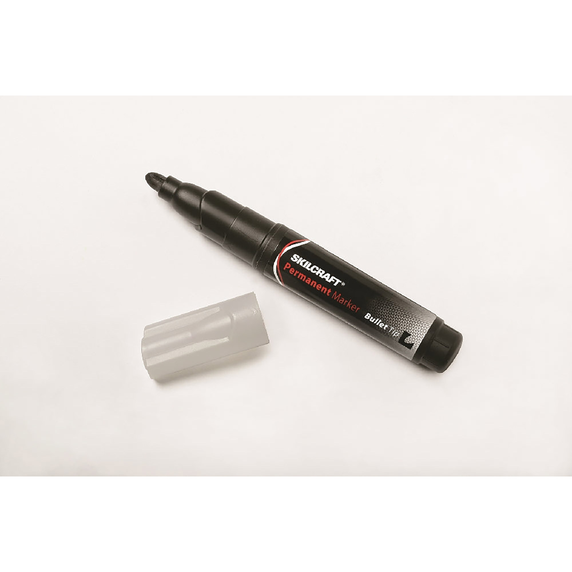 Permanent Marker, Tube Type, Bullet Tip, Black - 12/PK