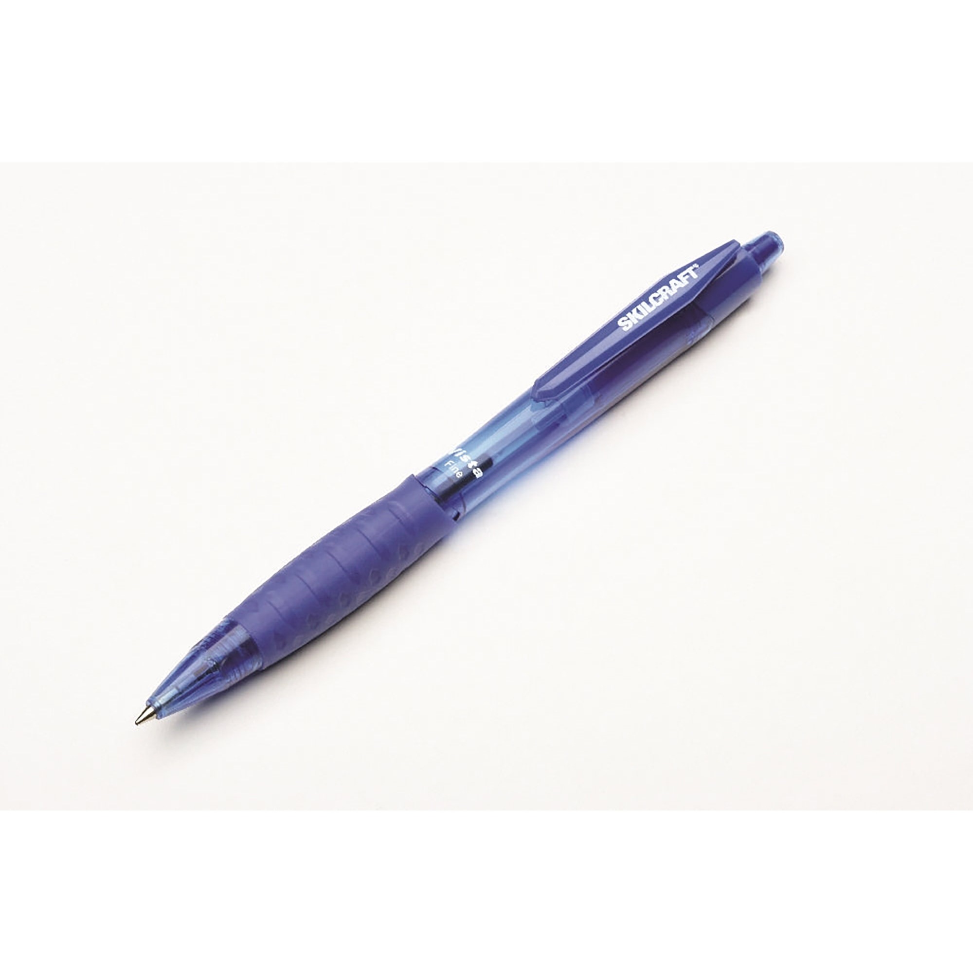 Pen, Ballpoint, Retractable, Tinted Barrel, Vista, Blue, Fine Point - 12/PK