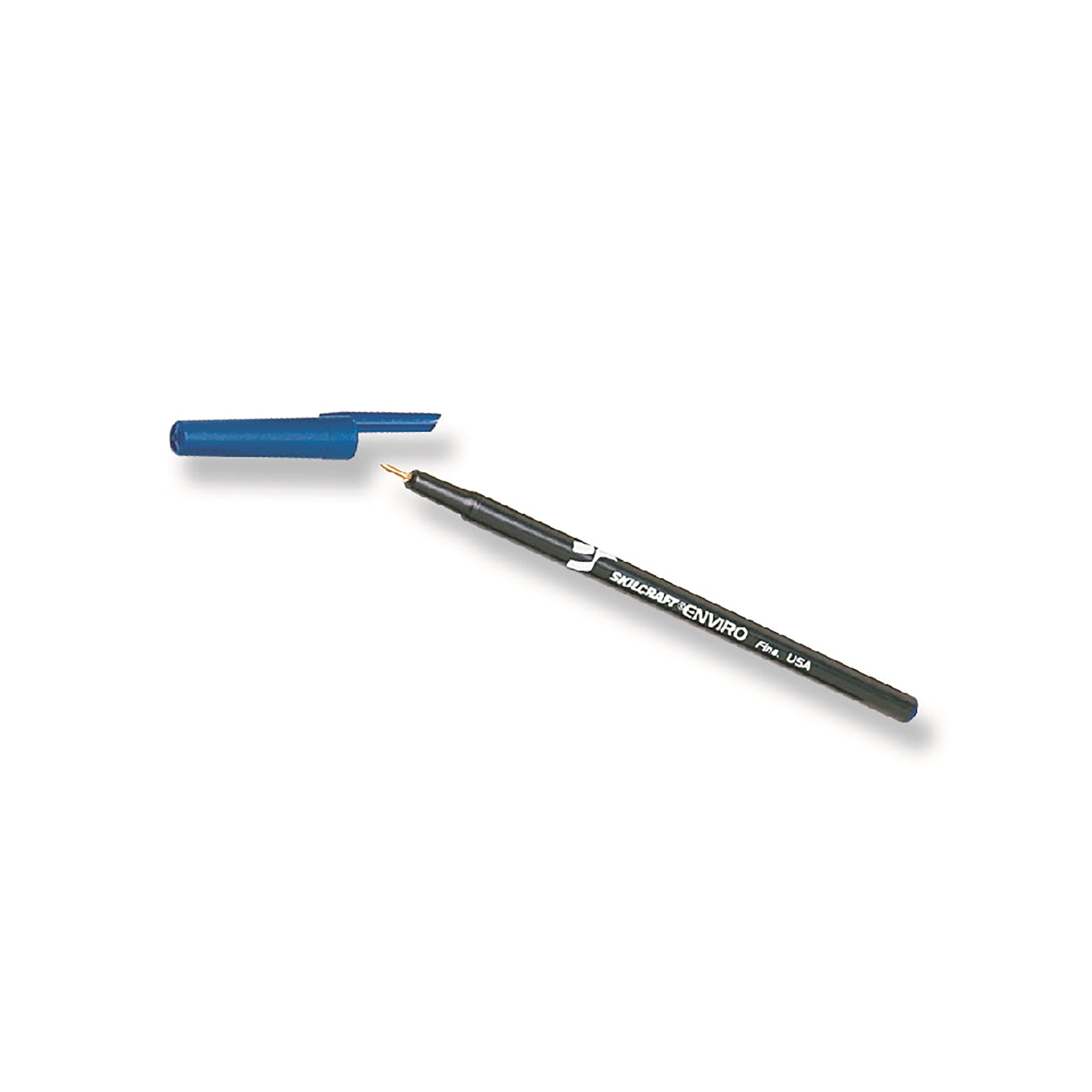 Pen, Ballpoint, Stick Type, Recycled, Blue Ink, Fine Point - 12/PK