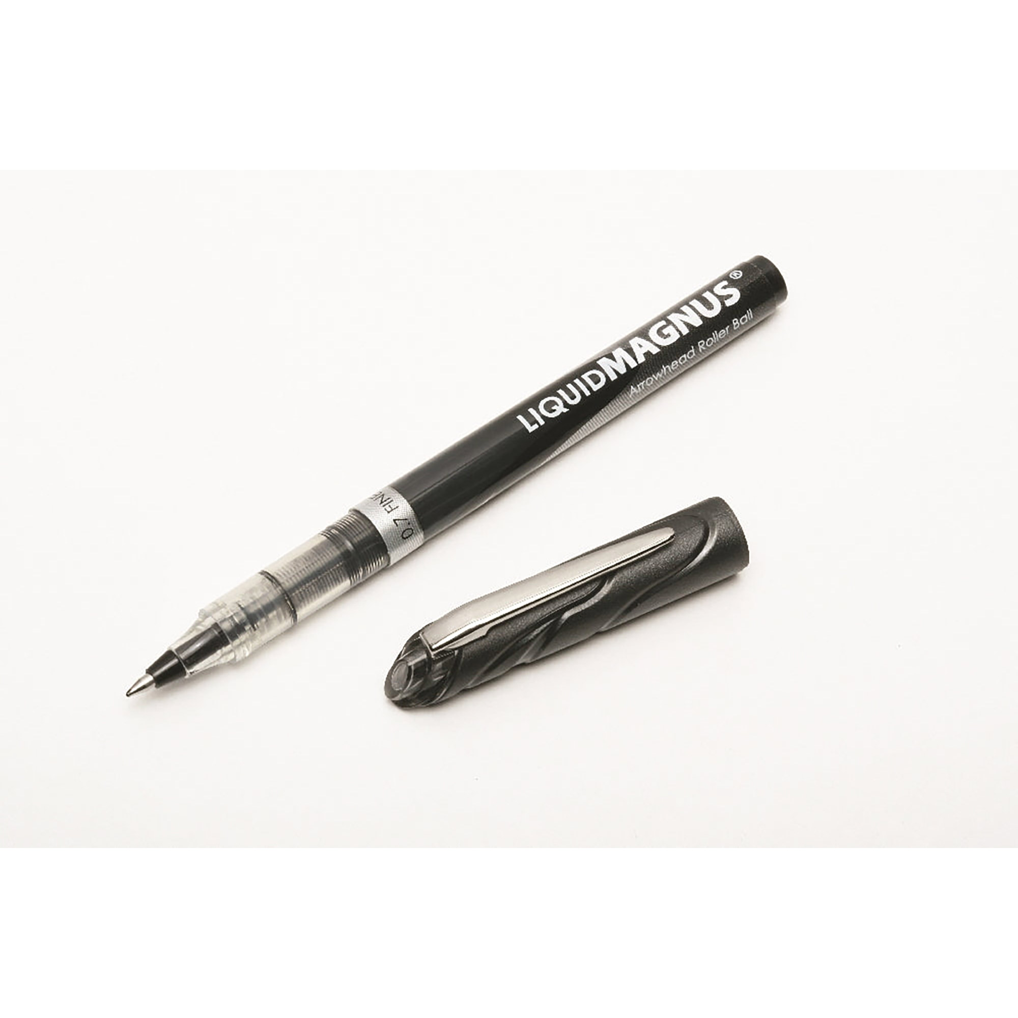 Pen, Roller Ball, Free Ink, Black, Fine Point (0.7 Mm) - 12/PK