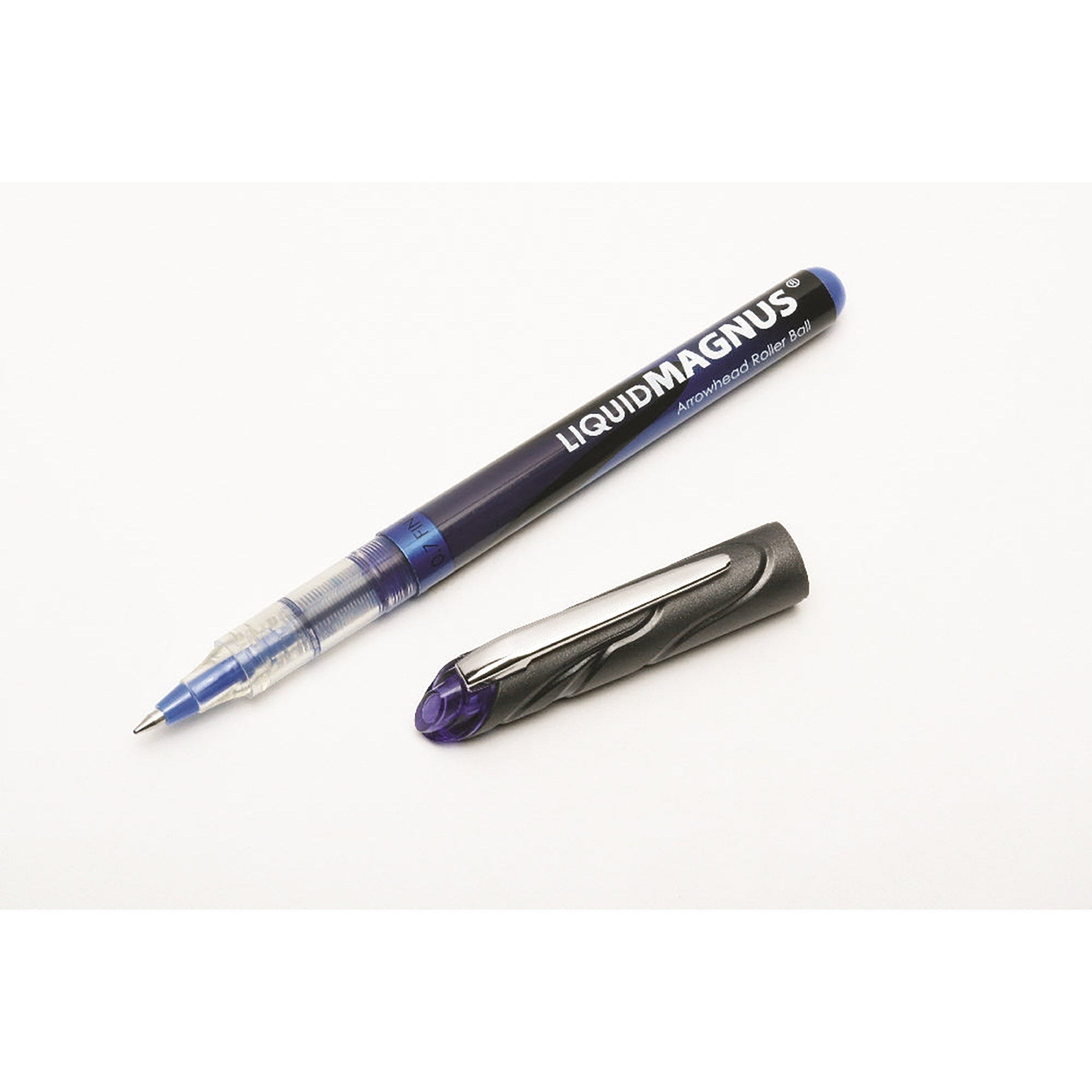 Pen, Roller Ball, Free Ink, Blue, Fine Point (0.7 Mm) - 12/PK