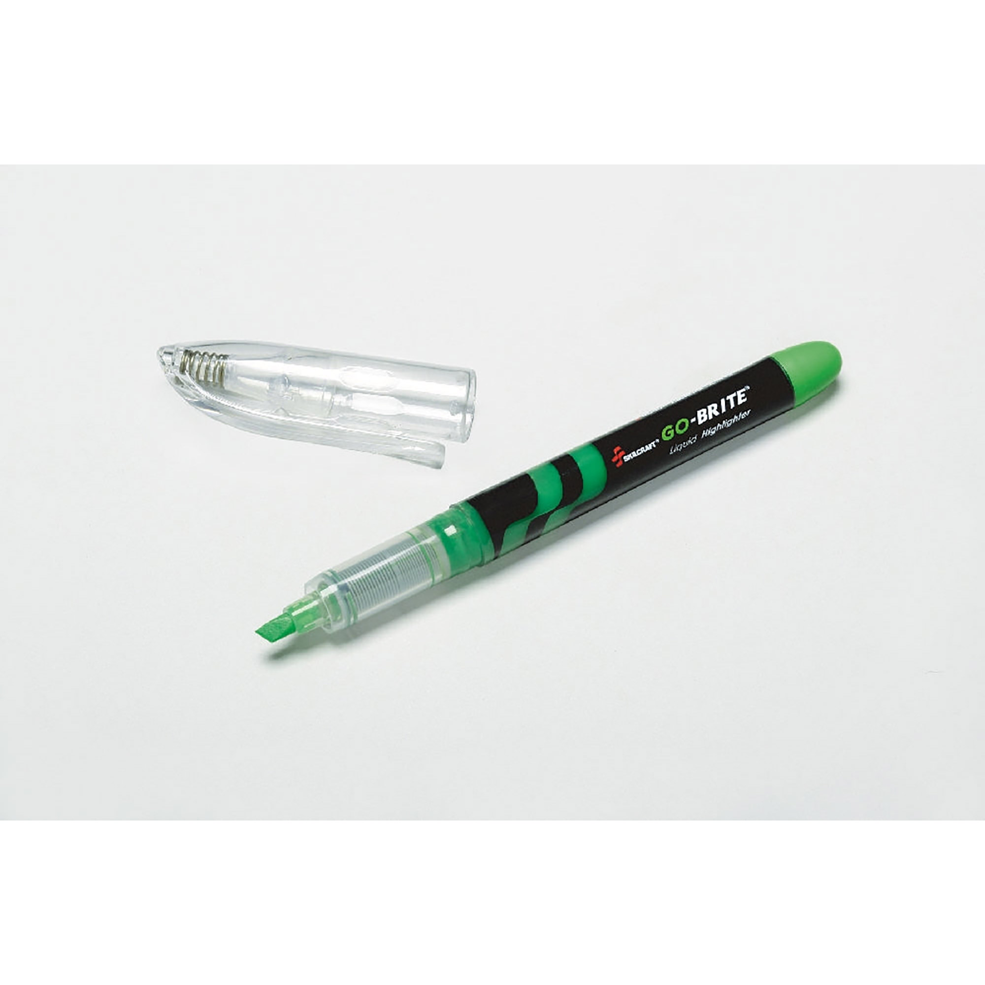 Highlighter, Liquid Ink, Fluorescent, Green - 6/BX