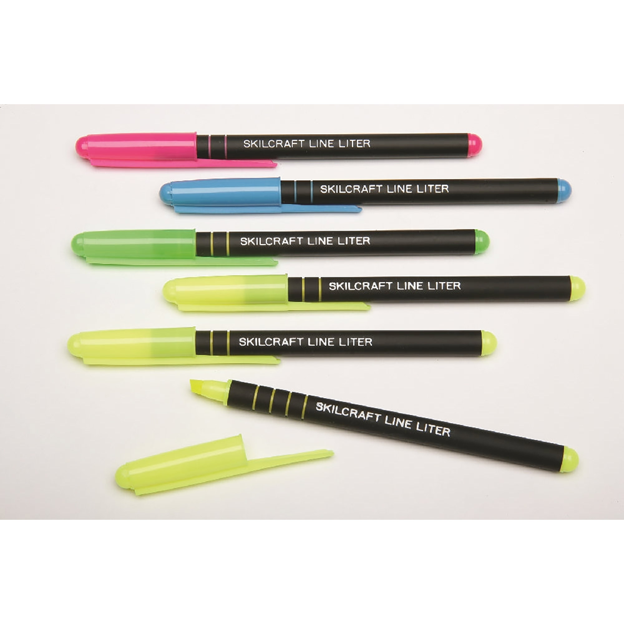 Line Liter Highlighter - 3 Yellow, 1 Pink, 1 Blue, and 1 Green Ink, 6/PK