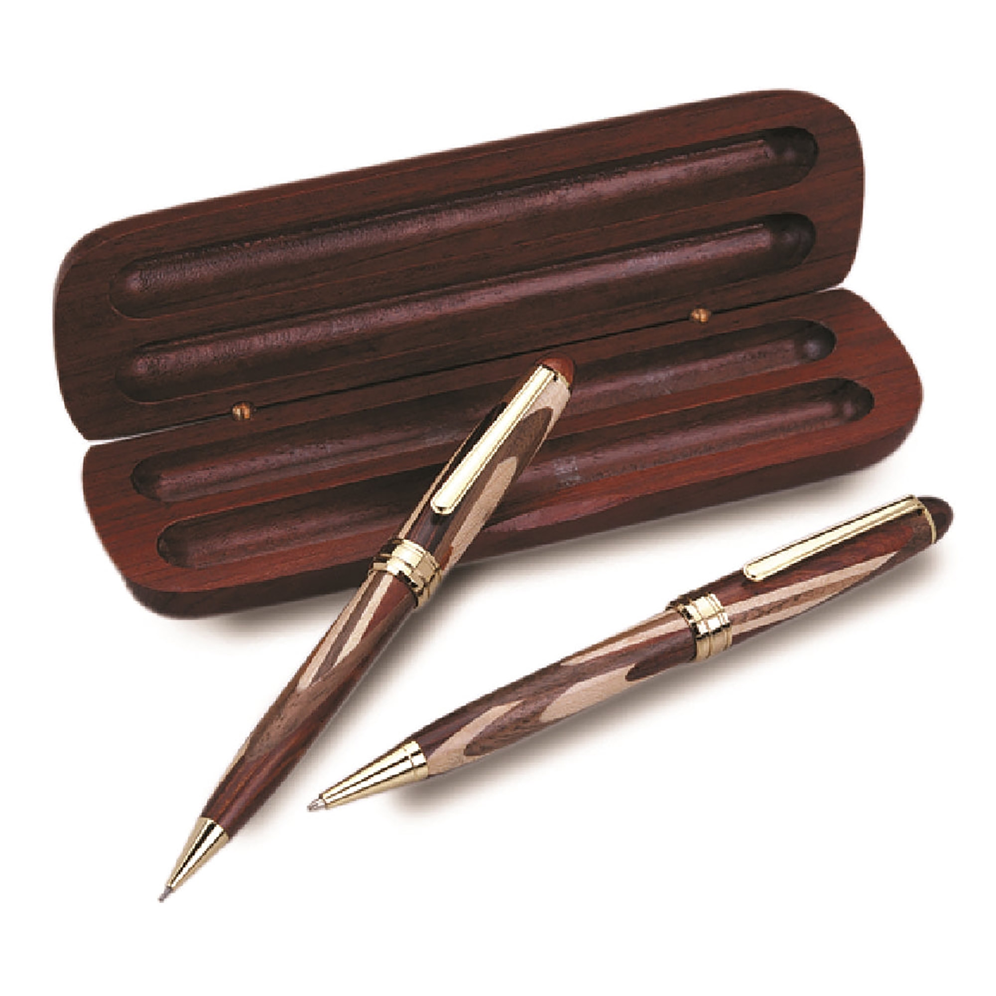 Inpuria Tri-Wood Ballpoint Pen and Pencil Set