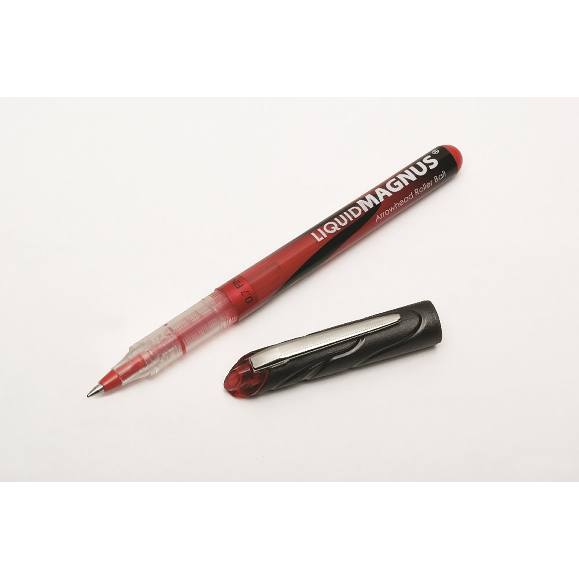 Pen, Roller Ball, Free Ink, Red, Fine Point (0.7 Mm) - 12/PK