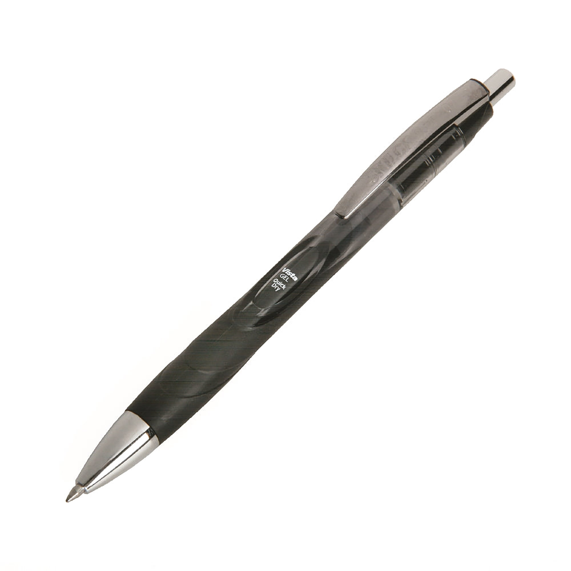 Pen, Gel, Retractable, Refillable, Tinted Barrel, Vista, Black, Medium Point - 12/PK