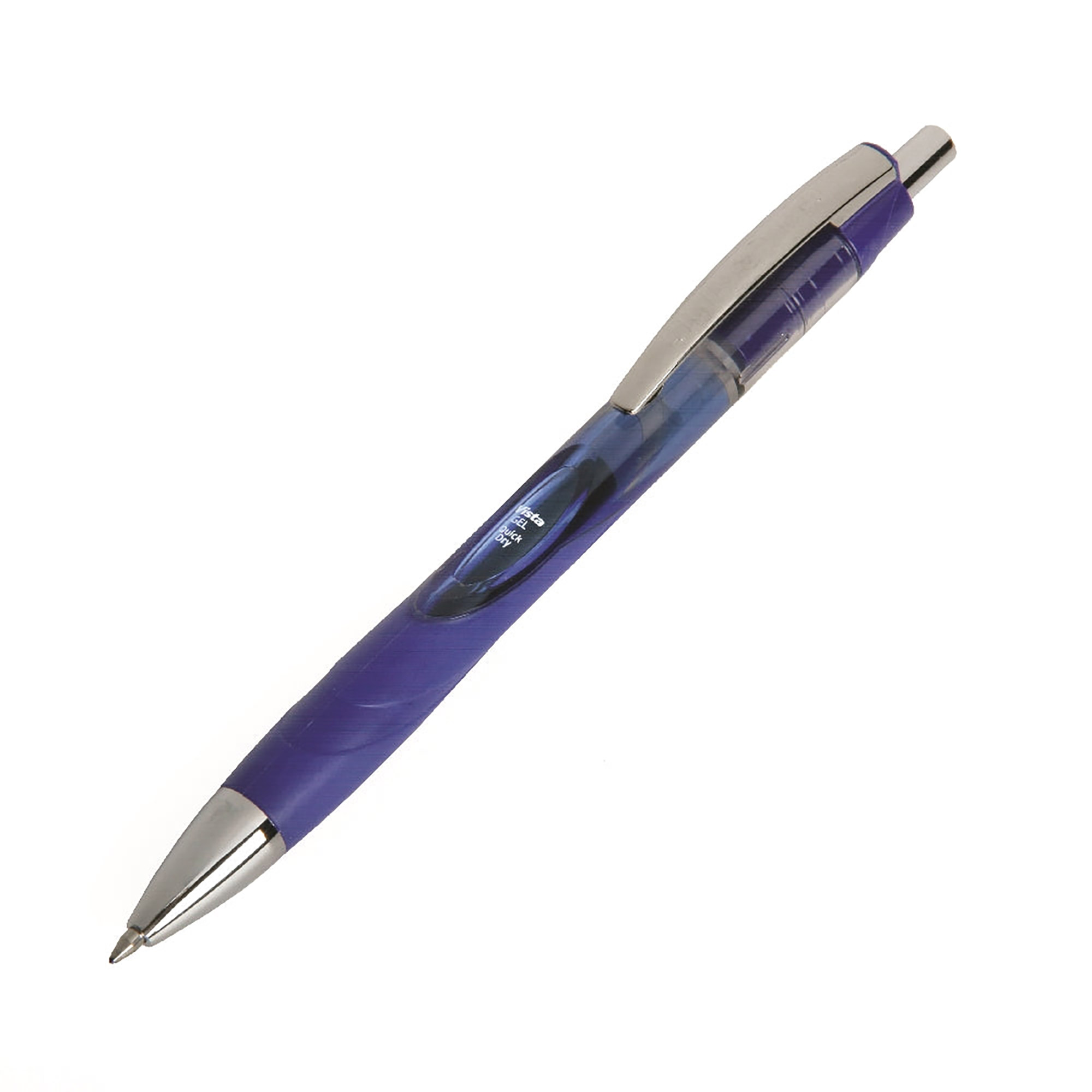 Pen, Gel, Retractable, Refillable, Tinted Barrel, Vista, Blue, Medium Point - 12/PK