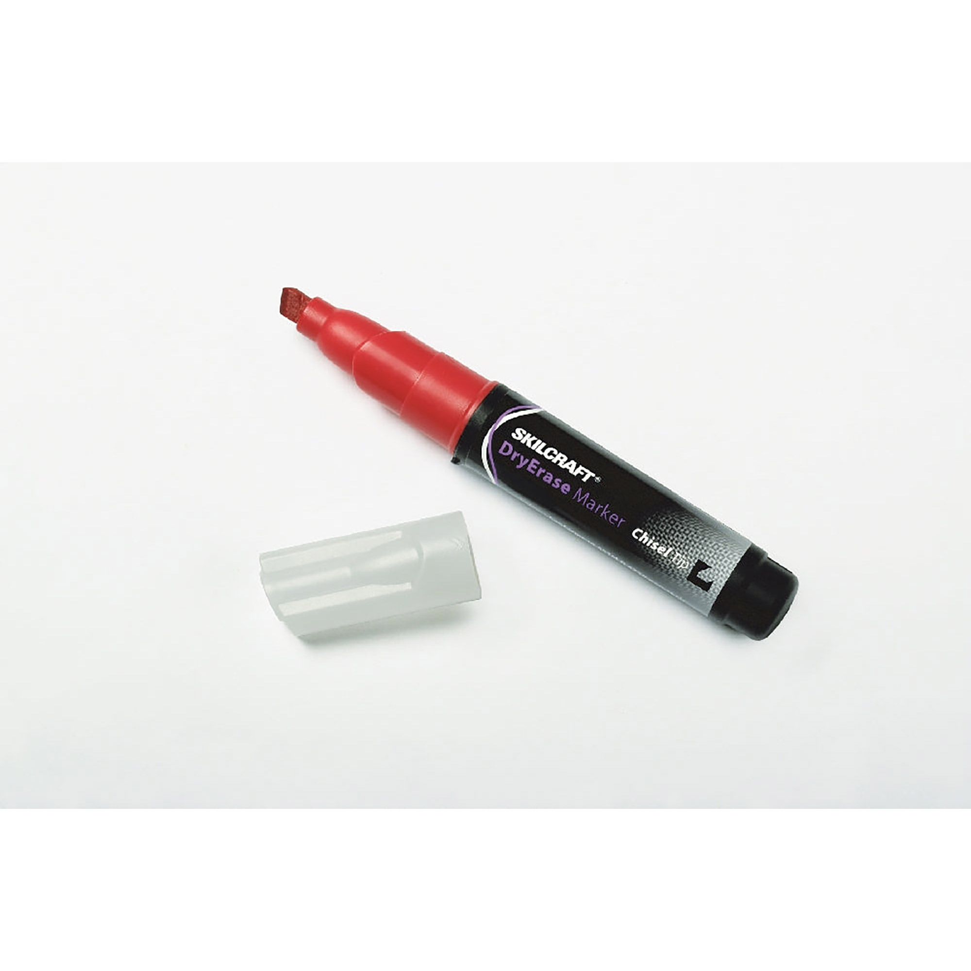 Marker, Dry Erase, Tube Type, Chisel Tip, Red - 12/PK