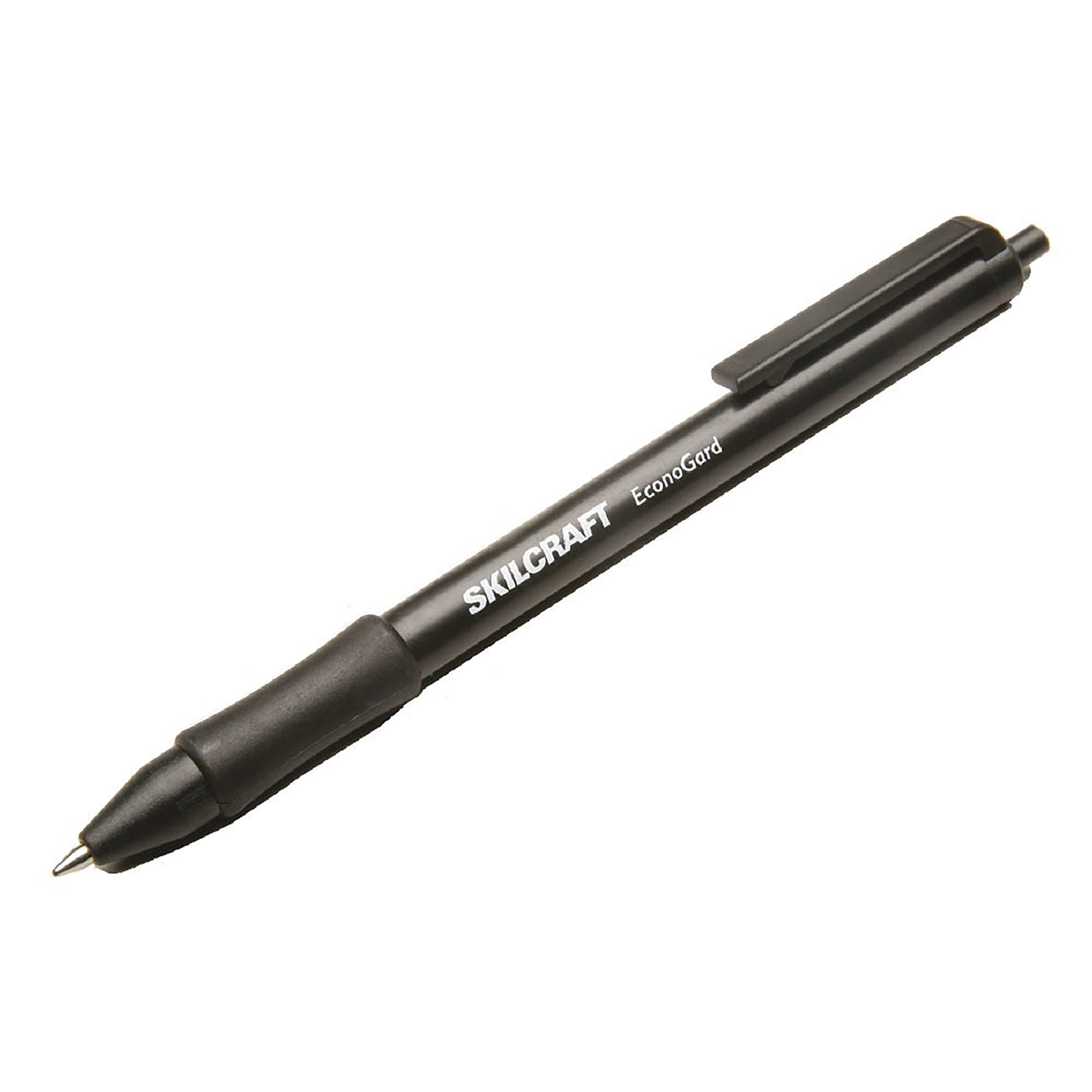 Pen, Ball Point, Econogard, Retractable, Cushion Grip, Black Barrel, Black Ink, Fine Point - 12/PK