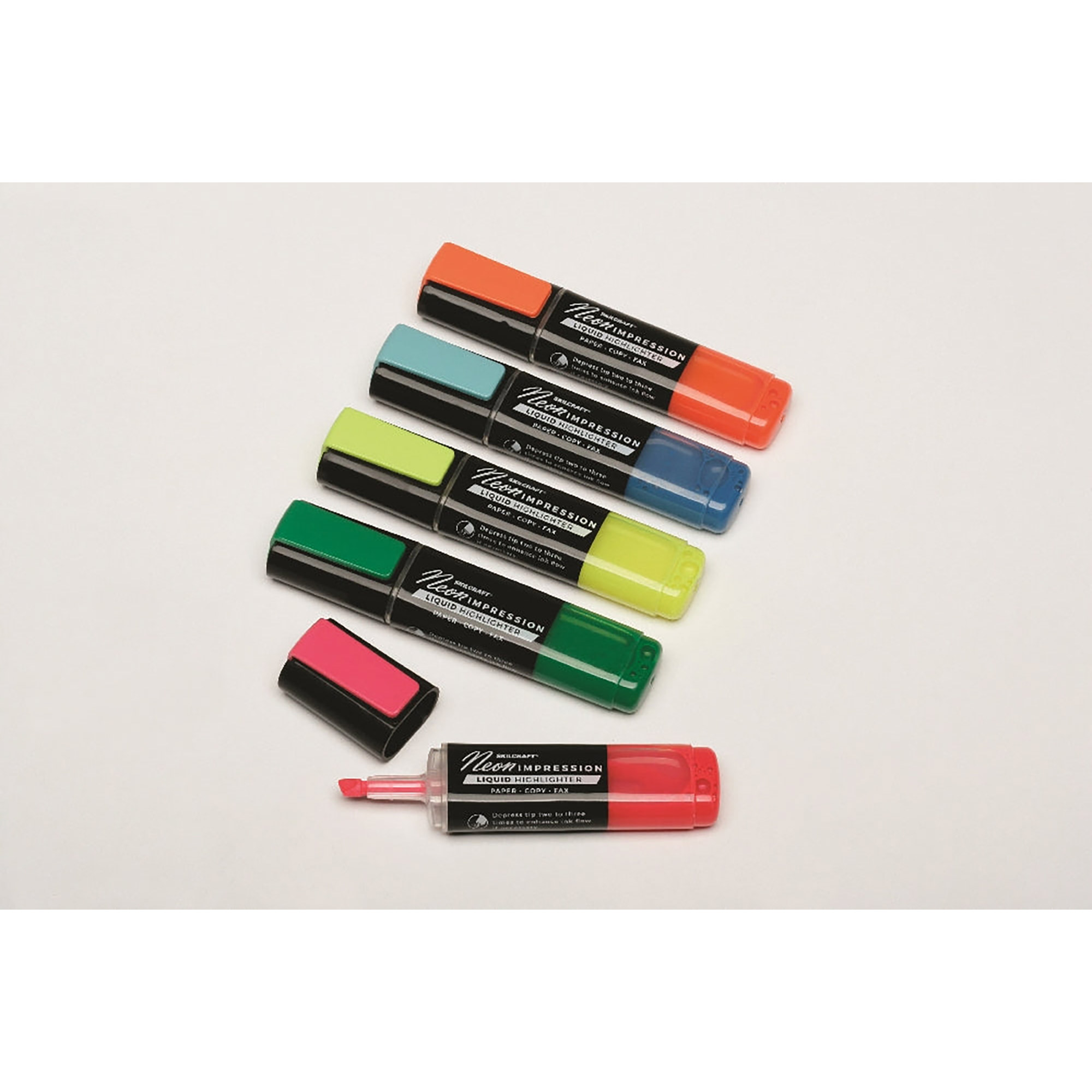 Highlighters, Flat, 5-Color Set