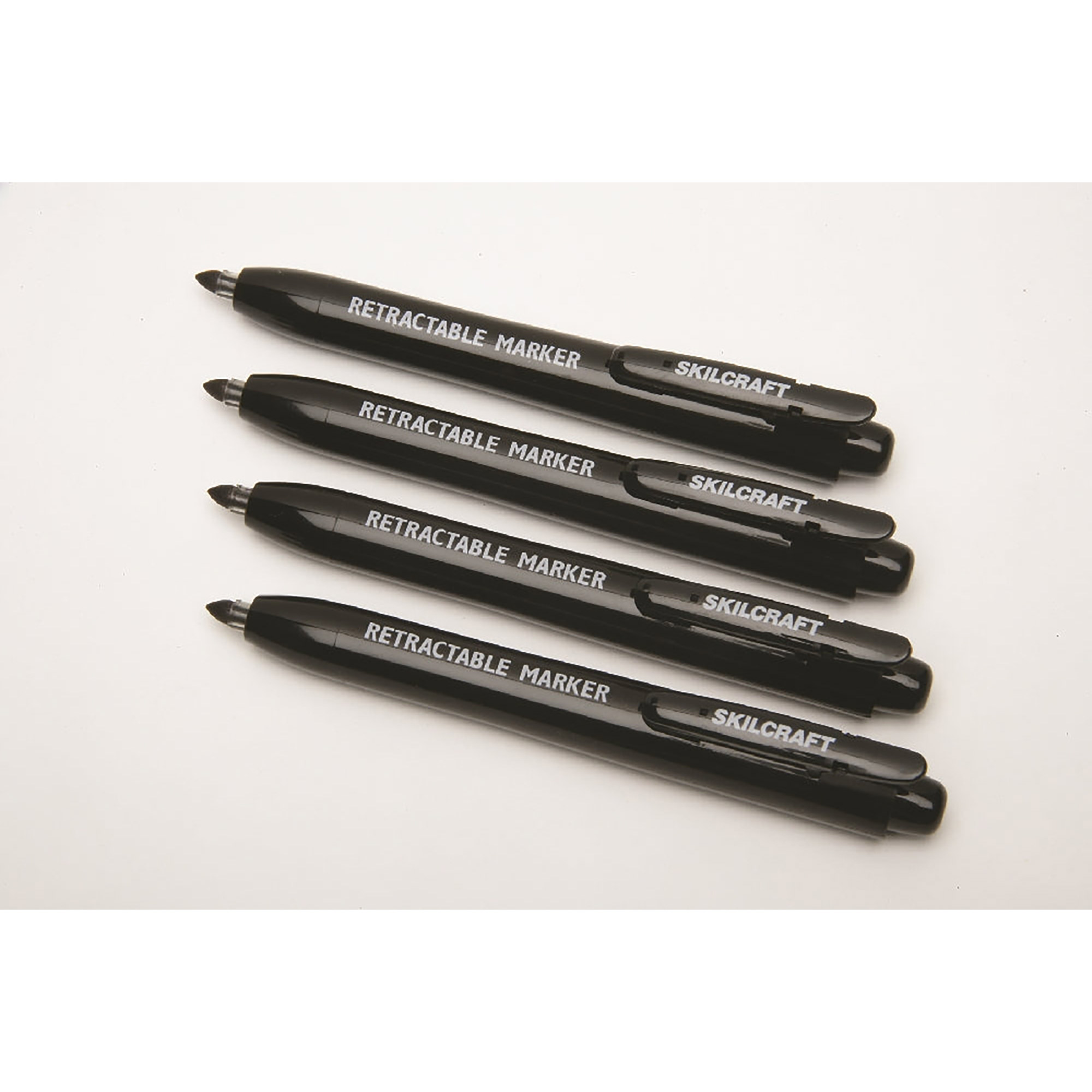 Markers, Permanent, Retractable, Fine Point, Black - 12/PK