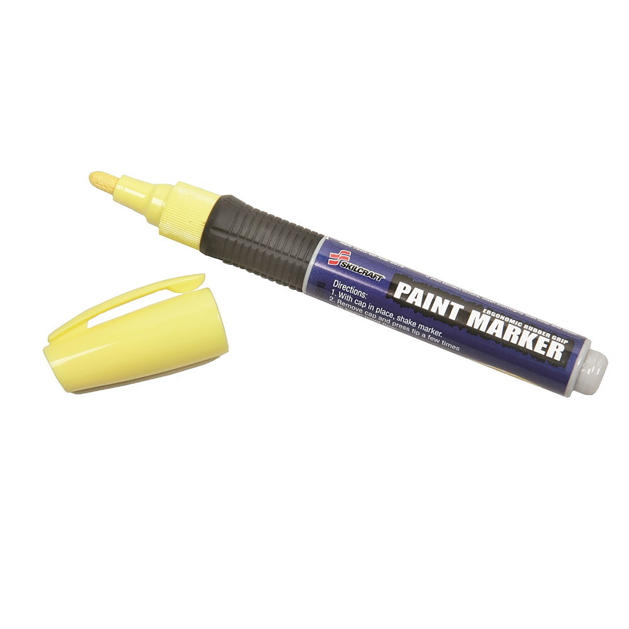 Marker, Paint, Oil Based, Medium Point, Rubber Grip, Yellow - 6/PK