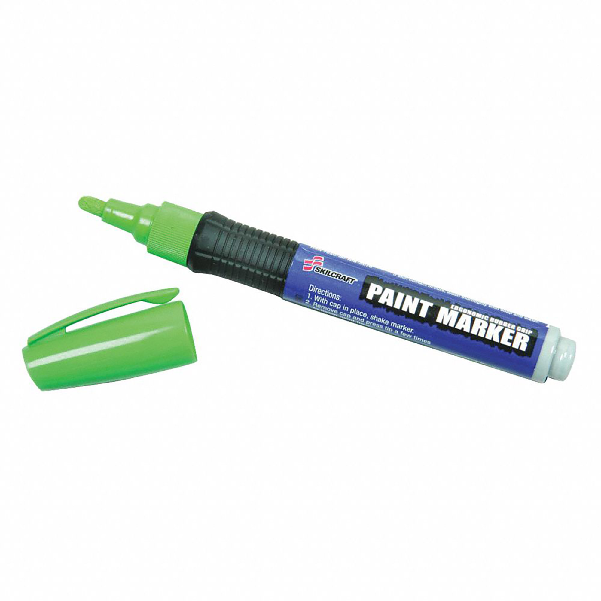 Marker, Paint, Oil Based, Medium Point, Rubber Grip, Green - 6/PK